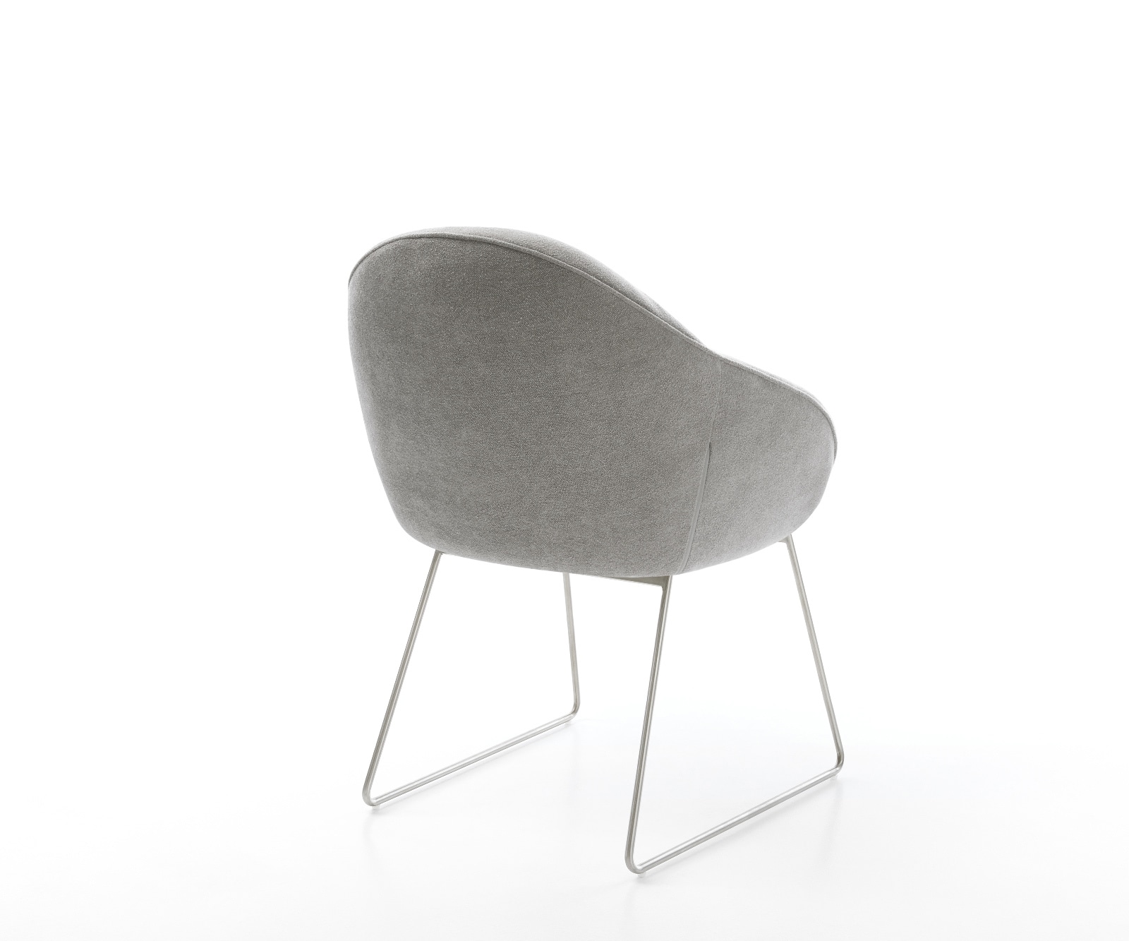 Esszimmerstuhl Gaio-Flex Strukturstoff Soft Grau Kufengestell Edelstahl 5
