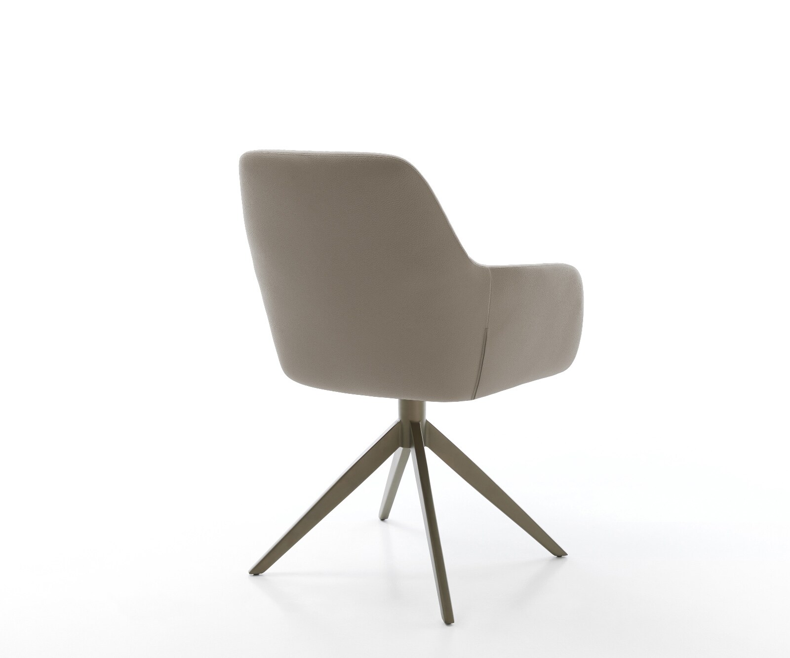 Drehstuhl Pejo-Flex Echt-Leder Schlamm Kreuzgestell breit Effektfinish Titan 360° drehbar Wippfunktion Taschenfederkern 4