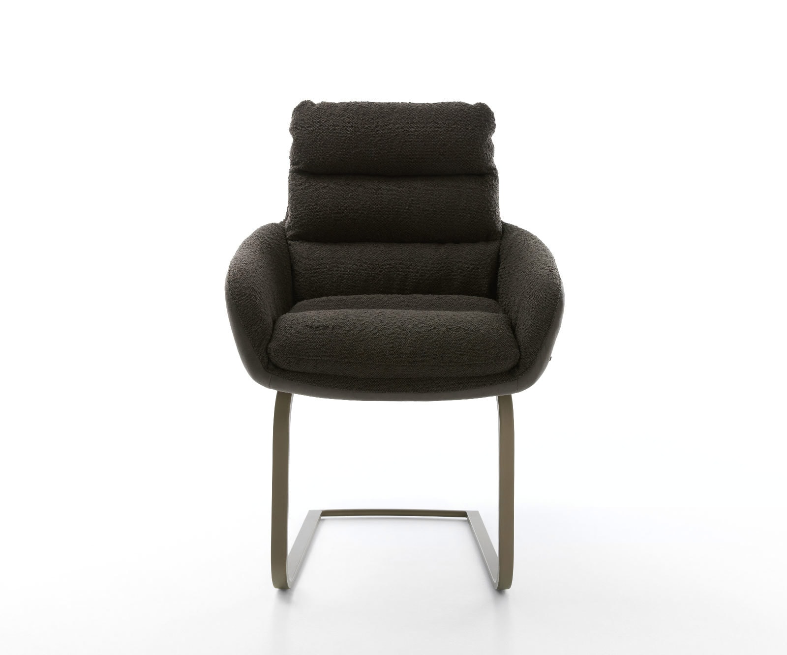 Freischwinger Abelia-Flex mit Armlehnen Materialmix Schwarz Freischwinger flach Effektfinish Titan 2