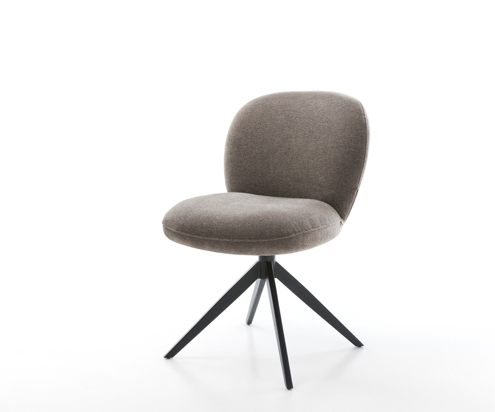 Drehstuhl Nube-Flex Strukturstoff Soft Taupe Kreuzgestell breit Schwarz 360° drehbar Wippfunktion Taschenfederkern 1