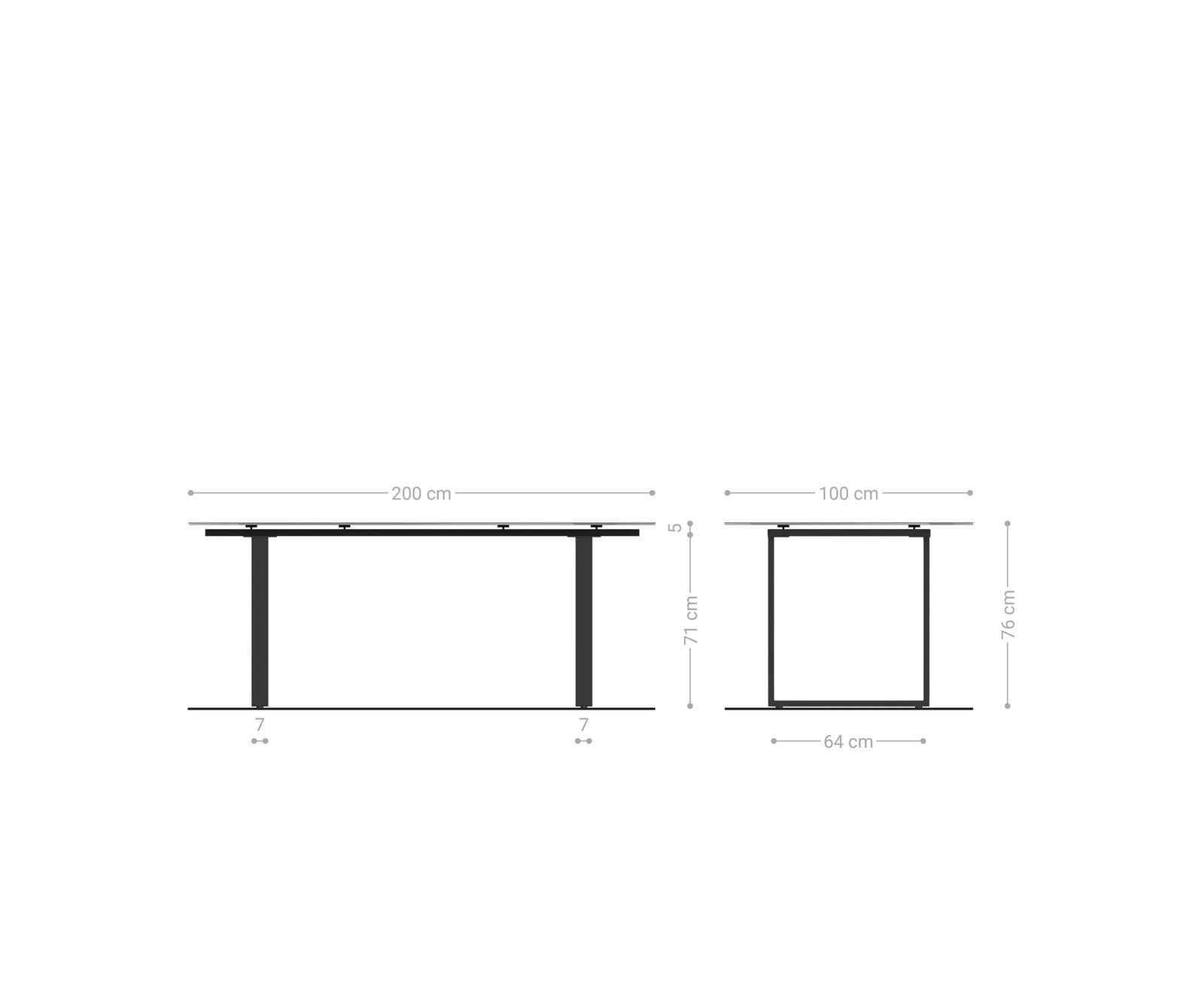 Esstisch Edge 200x100 Glas Antique-braun Edelstahl Schmal 5 Esstisch Edge 200x100 Glas Antique-braun Edelstahl Schmal 5