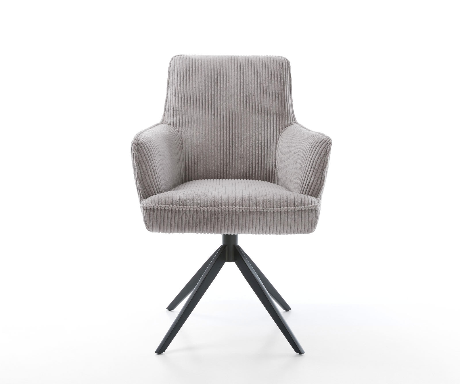 Drehstuhl Heira-Flex mit Armlehnen Cord Silbergrau Kreuzgestell breit Schwarz 360° drehbar Wippfunktion Taschenfederkern 1 Drehstuhl Heira-Flex mit Armlehnen Cord Silbergrau Kreuzgestell breit Schwarz 360° drehbar Wippfunktion Taschenfederkern 1