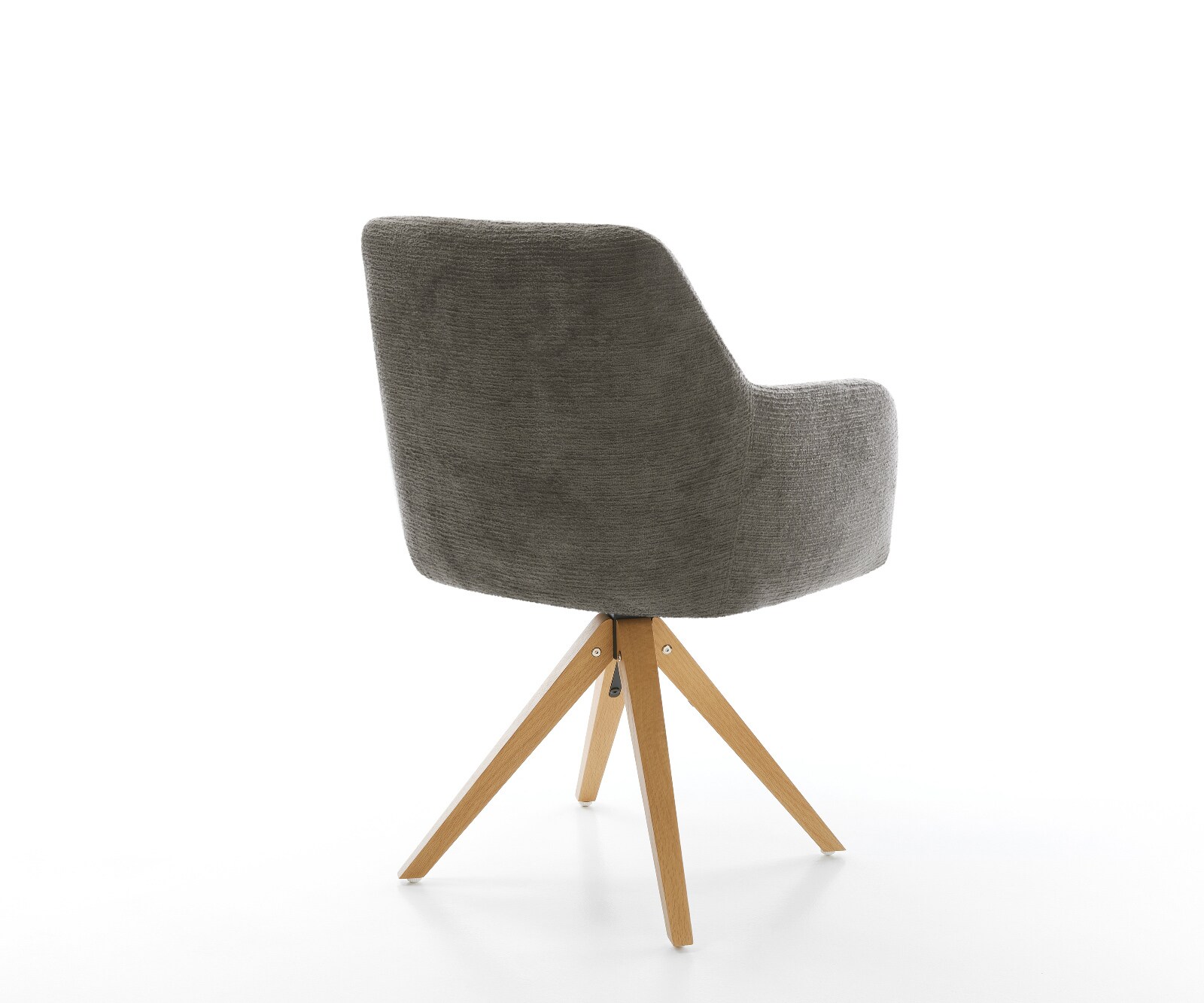Drehstuhl Greg-Flex Bouclé Soft Schlamm Holzgestell kantig Natur 360° drehbar Taschenfederkern 4