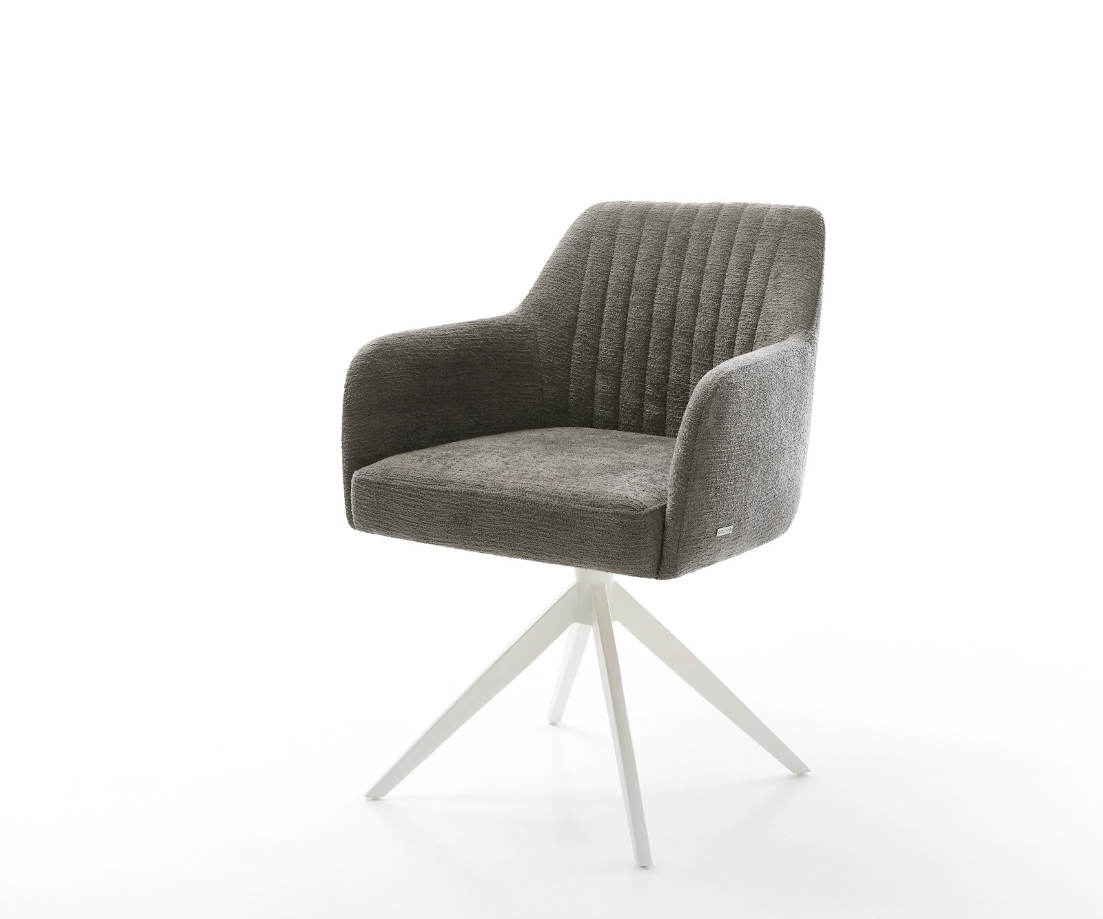Drehstuhl Greg-Flex Bouclé Soft Schlamm Kreuzgestell breit Weiß 360° drehba günstig online kaufen