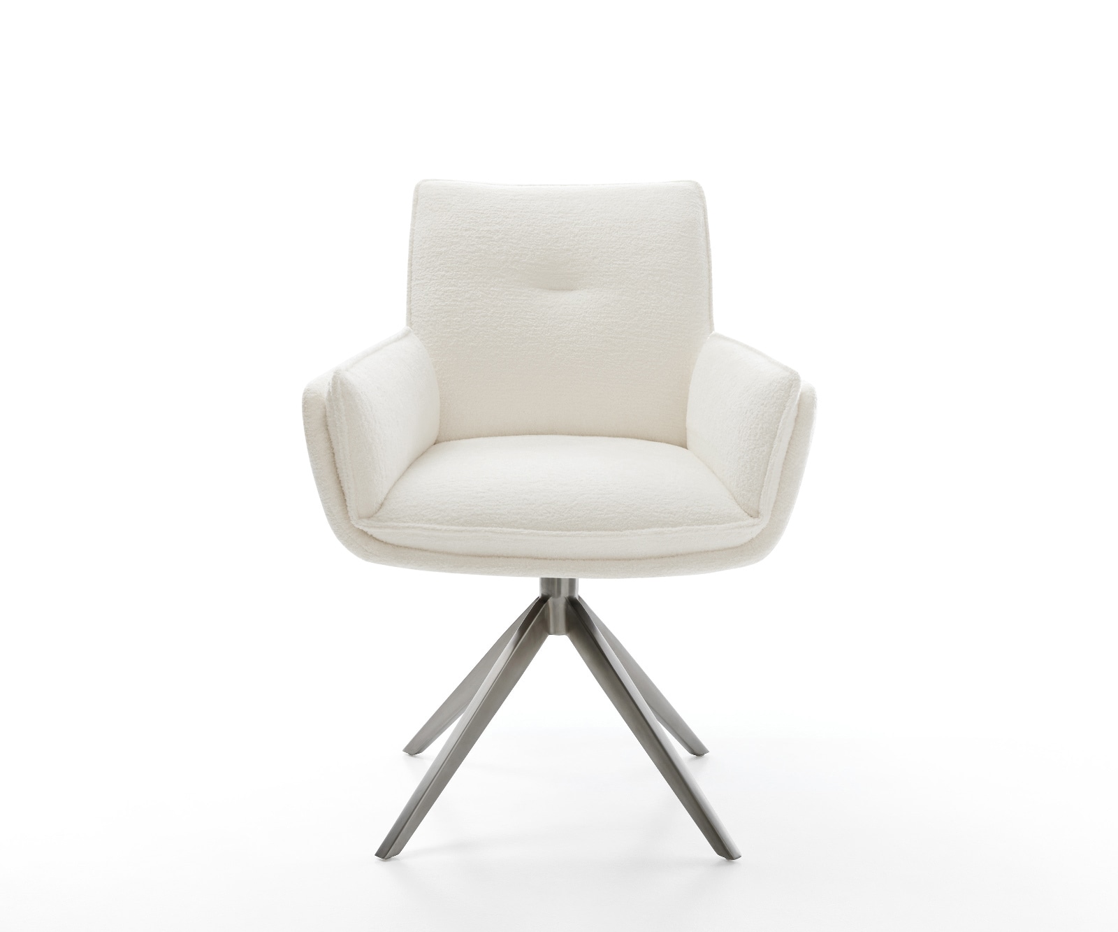 Drehstuhl Nela-Flex Bouclé Soft Beige Kreuzgestell breit Graphit 360° drehbar Wippfunktion 2