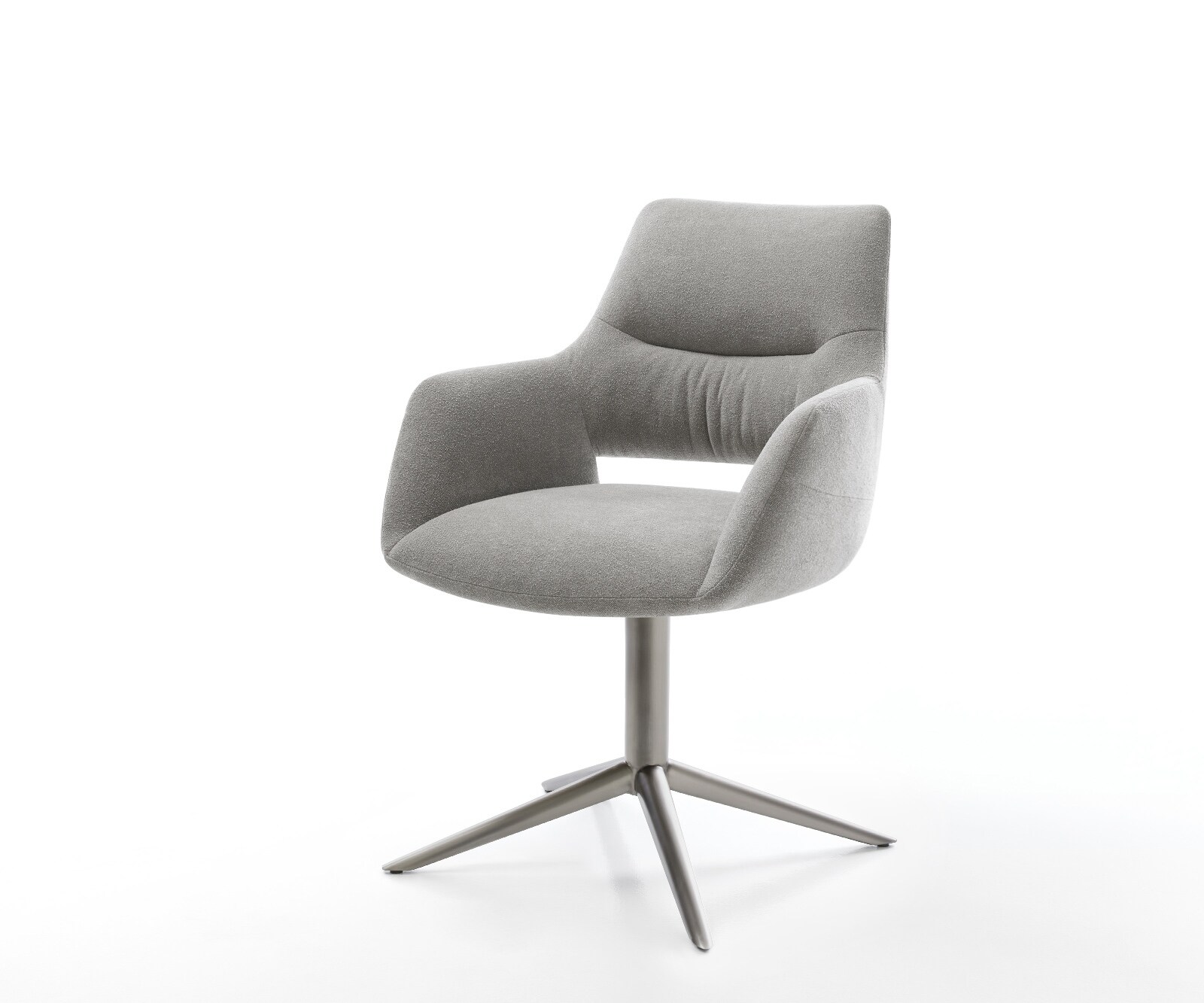 Drehstuhl Yago-Flex mit Armlehnen Strukturstoff Soft Grau Fußkreuz Graphit günstig online kaufen