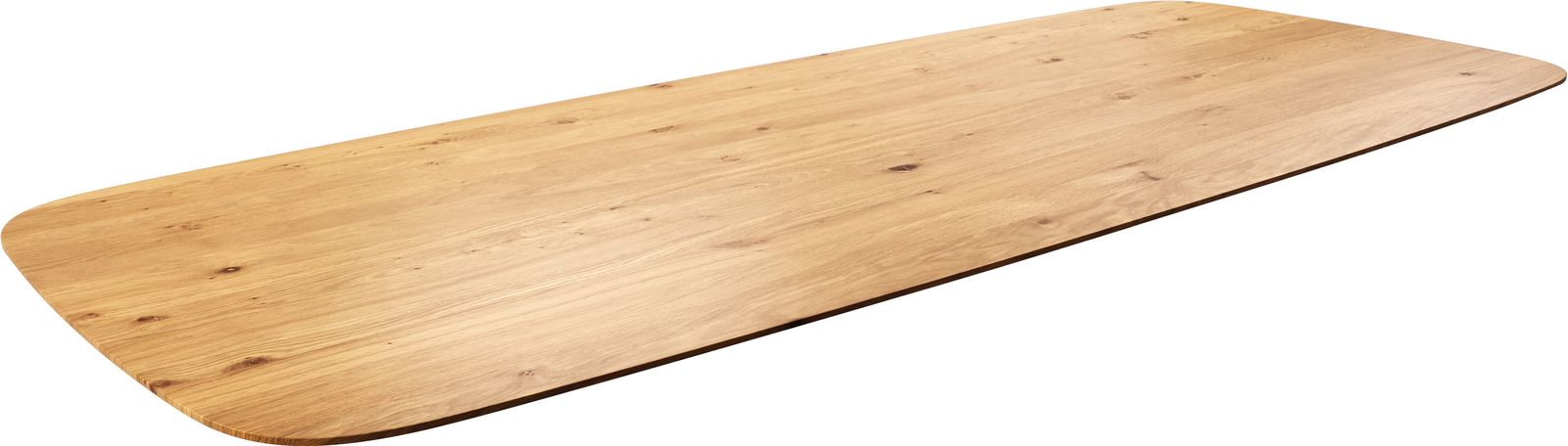 Esstischplatte Edge Boot 300x120x2,5-3 cm Eiche Natur Schweizer Kante