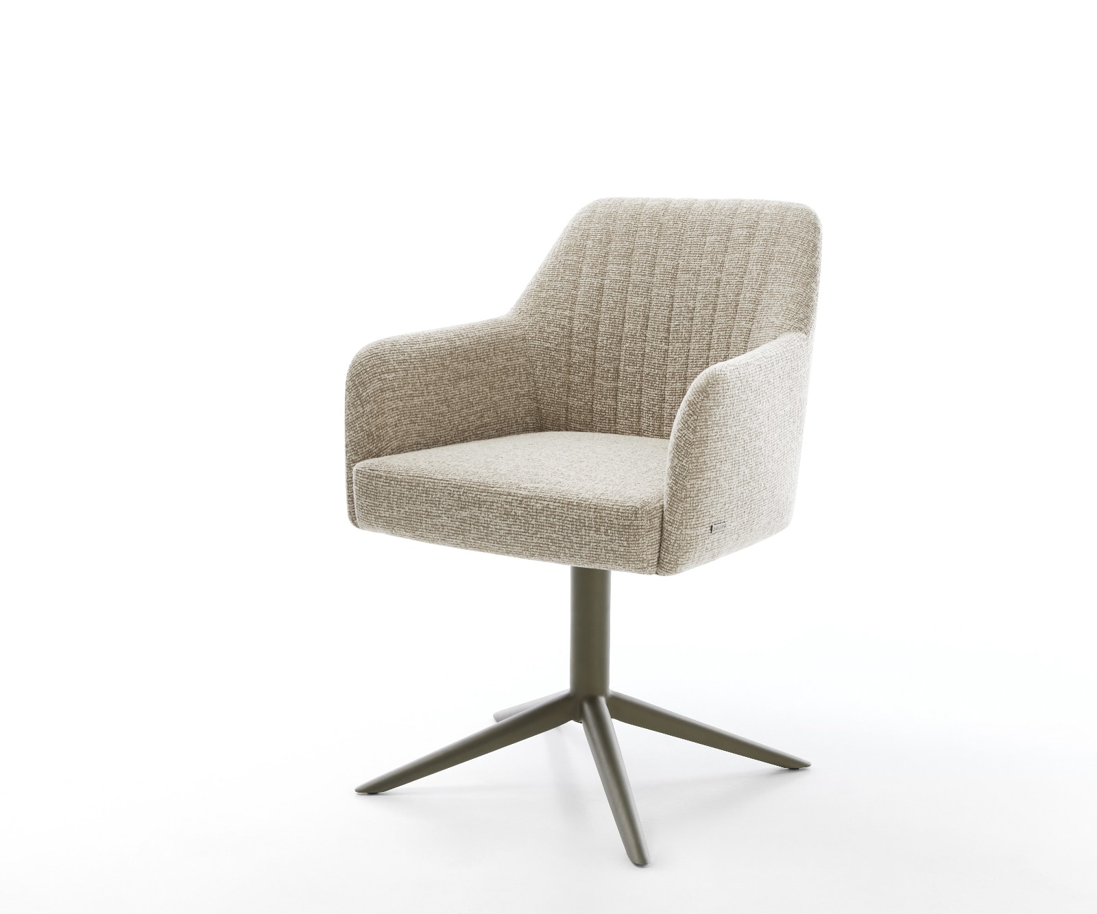 Drehstuhl Greg-Flex Webstoff Soft Beige Fußkreuz Effektfinish Titan 360° drehbar Wippfunktion Taschenfederkern