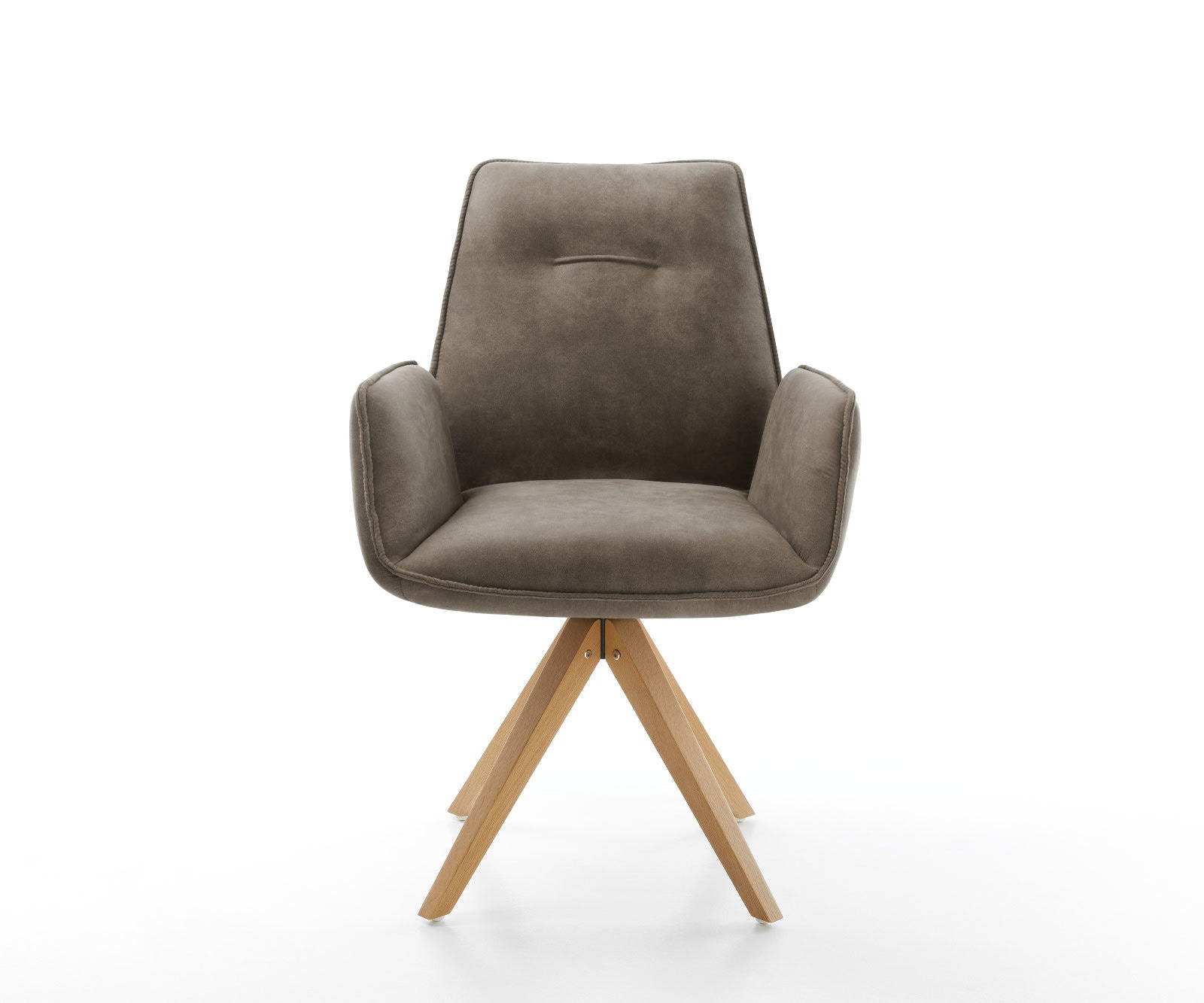 Esszimmerstuhl Zoa-Flex Mikrofaser Taupe Vintage Holzgestell kantig Natur Taschenfederkern 1 Esszimmerstuhl Zoa-Flex Mikrofaser Taupe Vintage Holzgestell kantig Natur Taschenfederkern 1