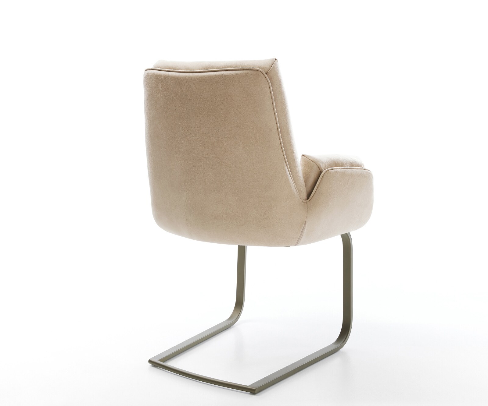 Freischwinger Clea-Flex Mikrofaser Beige Vintage Freischwinger flach Effektfinish Titan 4
