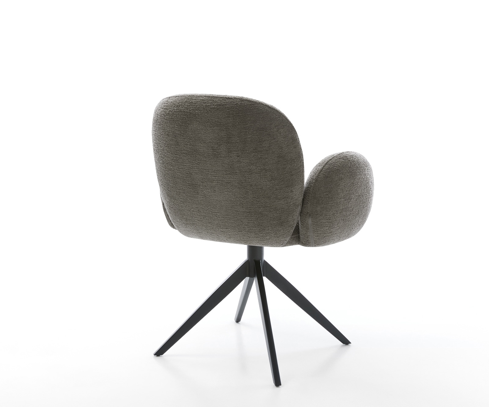 Drehstuhl Nube-Flex mit Armlehnen Bouclé Soft Schlamm Kreuzgestell breit Schwarz 360° drehbar Wippfunktion Taschenfederkern 4