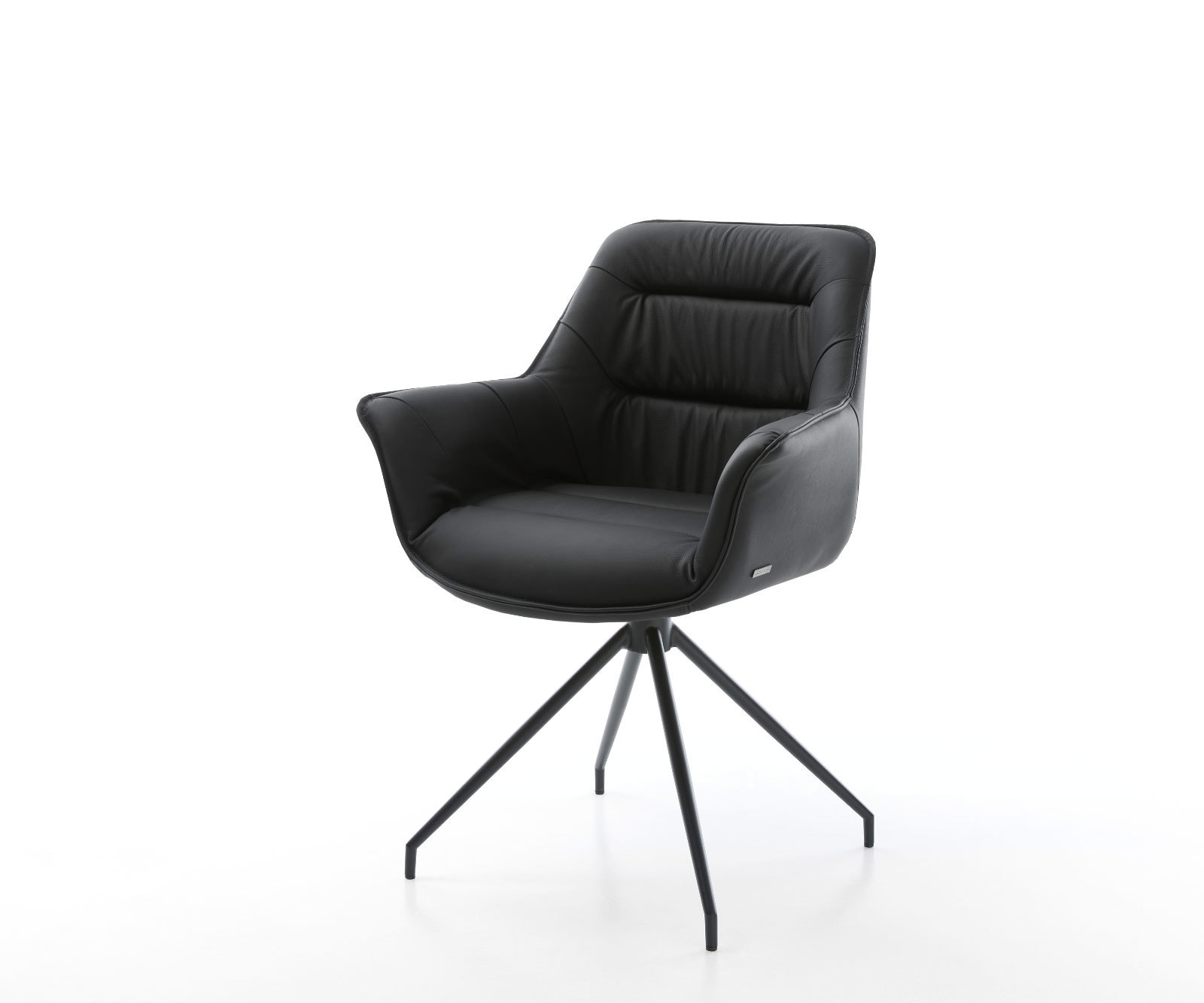 Esszimmerstuhl Kaira-Flex Echt-Leder Schwarz Kreuzgestell konisch Schwarz Esszimmerstuhl Kaira-Flex Echt-Leder Schwarz Kreuzgestell konisch Schwarz