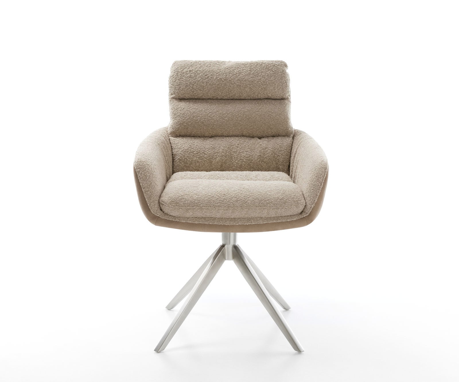 Drehstuhl Abelia-Flex mit Armlehnen Materialmix Schlamm Kreuzgestell breit Edelstahl 360° drehbar 1 Drehstuhl Abelia-Flex mit Armlehnen Materialmix Schlamm Kreuzgestell breit Edelstahl 360° drehbar 1