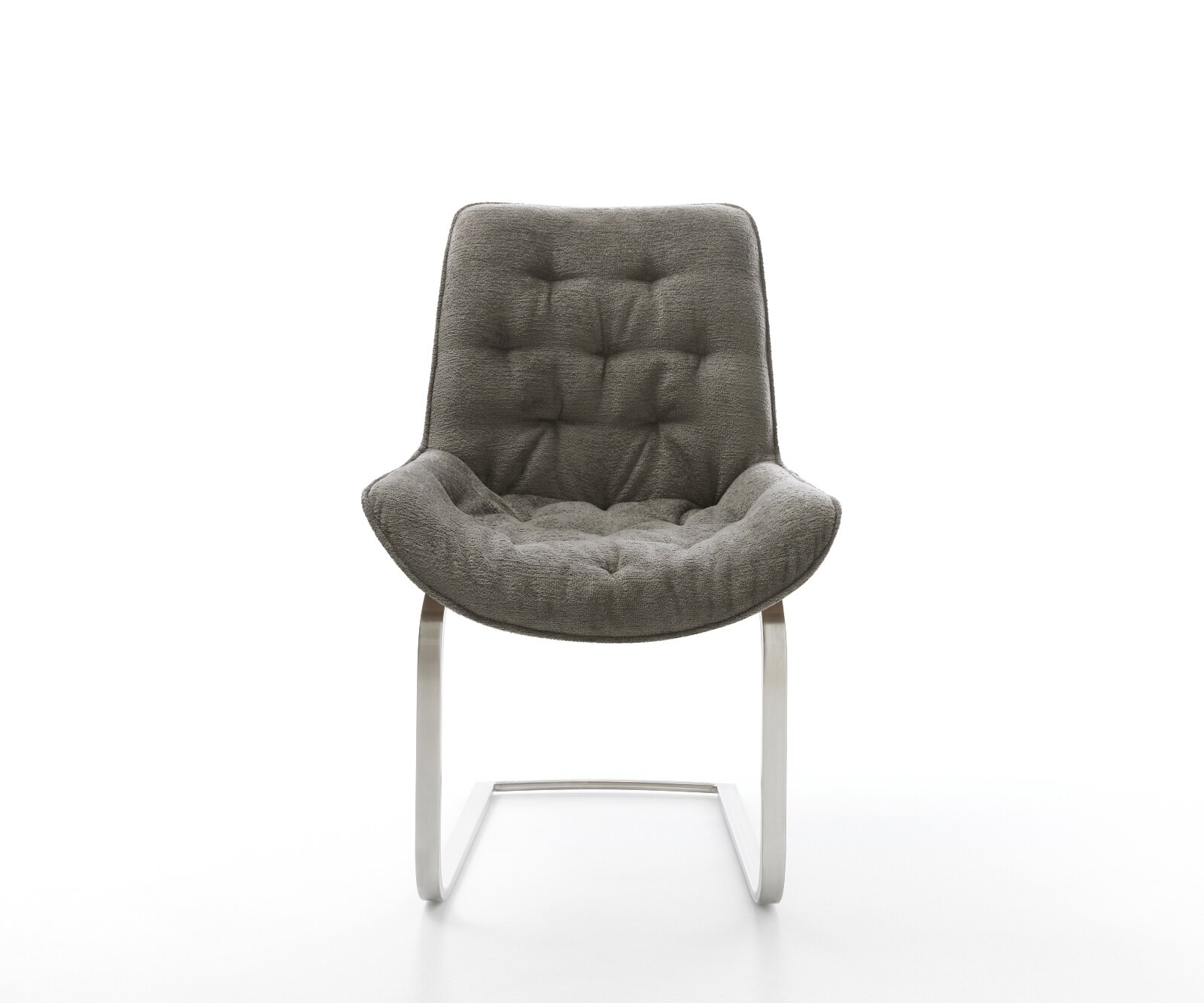 Freischwinger Taimi-Flex Bouclé Soft Schlamm Freischwinger flach Edelstahl 1