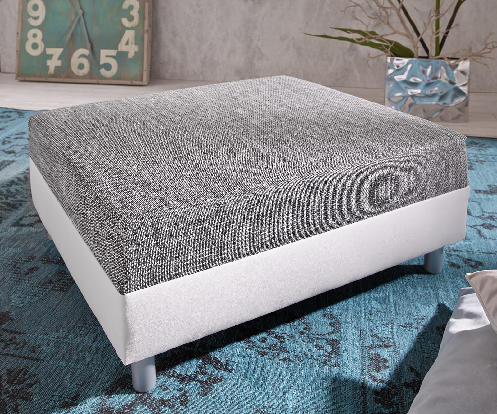 Hocker Clovis B98 x T83 Weiss/Hellgrau Modul Strukturstoff Hocker Clovis B98 x T83 Weiss/Hellgrau Modul Strukturstoff