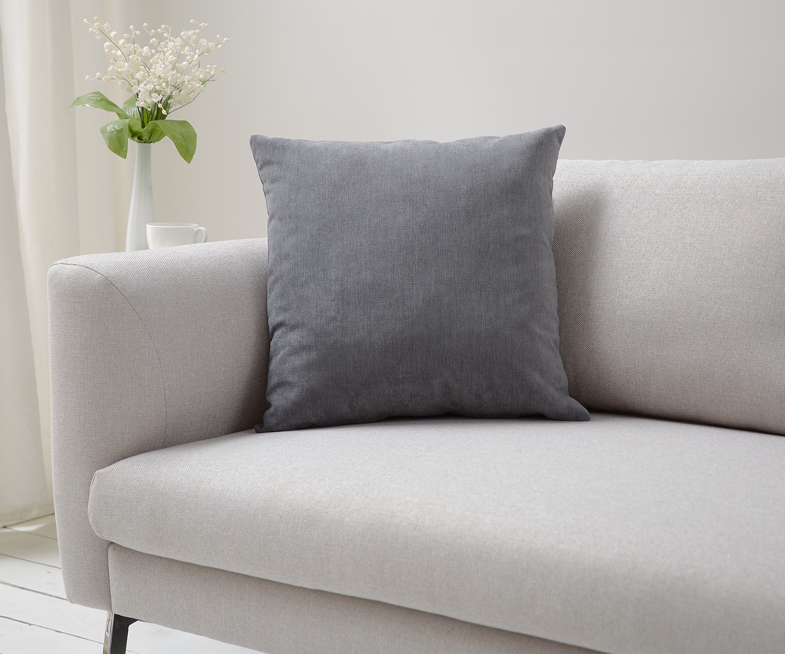 Kissen Dalma 50x50 cm Velour Grau Kissen Dalma 50x50 cm Velour Grau