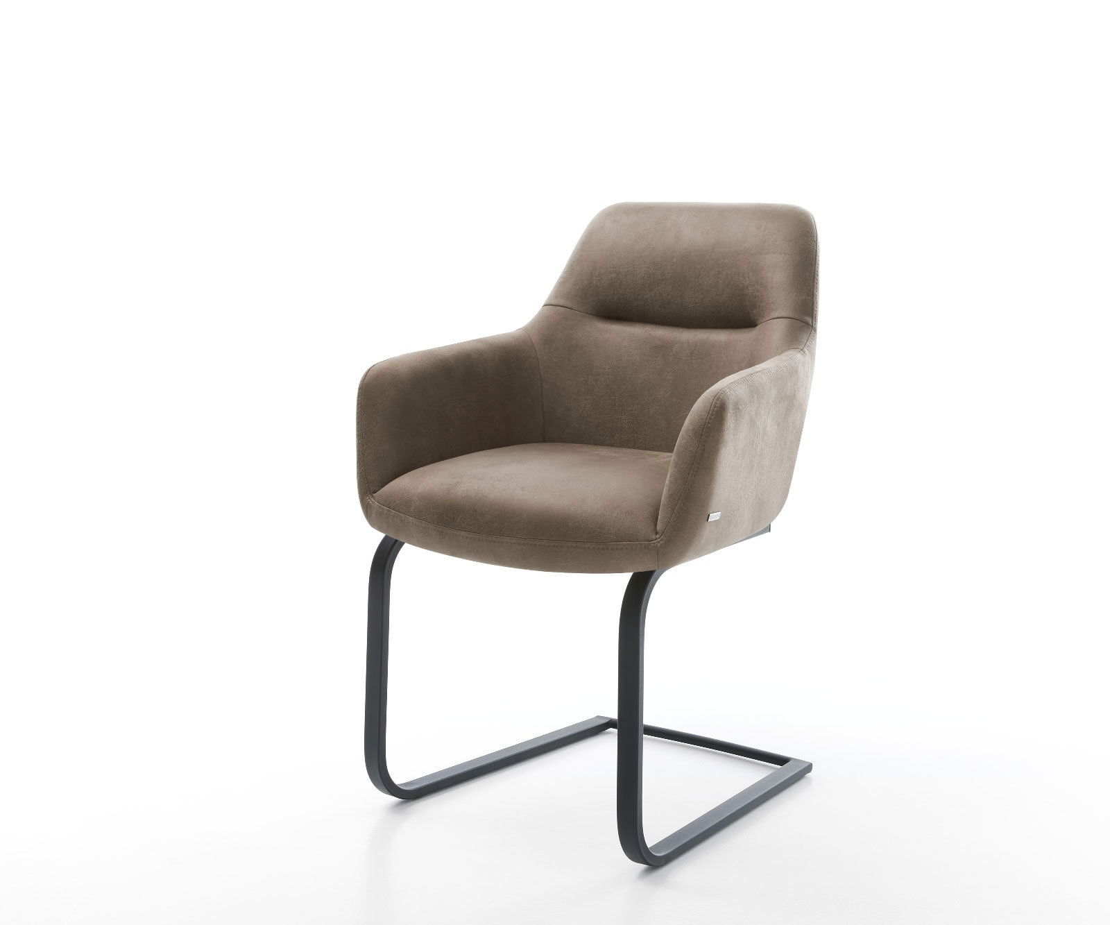 Freischwinger Pejo-Flex Mikrofaser Taupe Vintage Freischwinger flach Schwarz Taschenfederkern