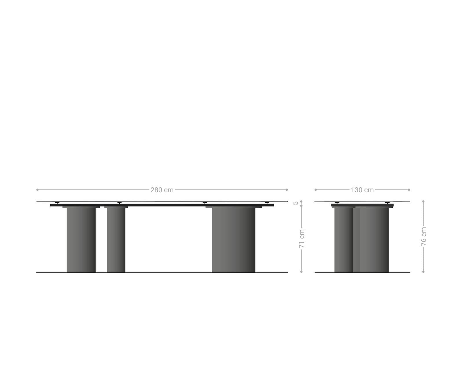 Esstisch Edge Oval 280x130 Keramik Minas Melange Weiß-Beige Troa Metall Effektfinish Titan 1 Esstisch Edge Oval 280x130 Keramik Minas Melange Weiß-Beige Troa Metall Effektfinish Titan 1