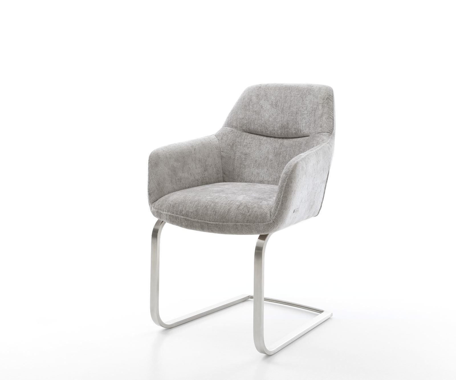 Freischwinger Pejo-Flex Chenille Silbergrau Freischwinger flach Edelstahl T günstig online kaufen