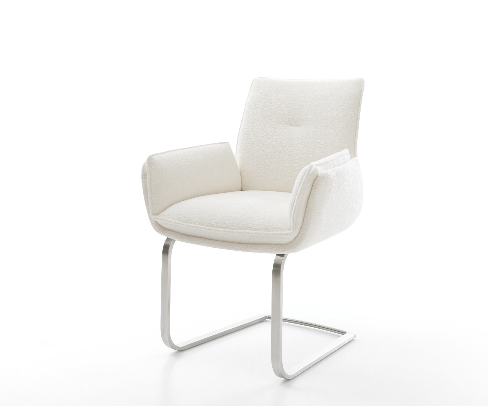 Freischwinger Nela-Flex Bouclé Soft Beige Freischwinger flach Edelstahl 1