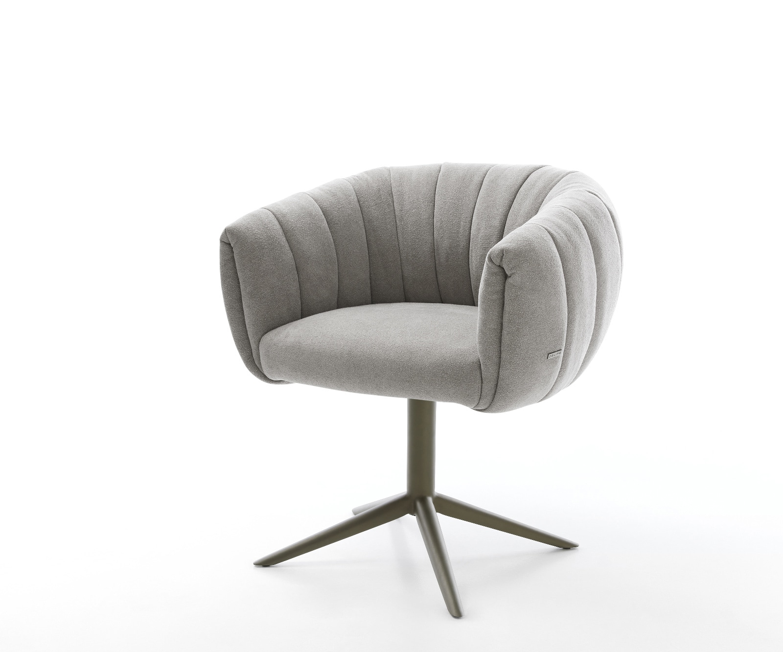 Drehstuhl Jada-Flex Strukturstoff Soft Grau Fußkreuz Effektfinish Titan 360° drehbar Wippfunktion Taschenfederkern