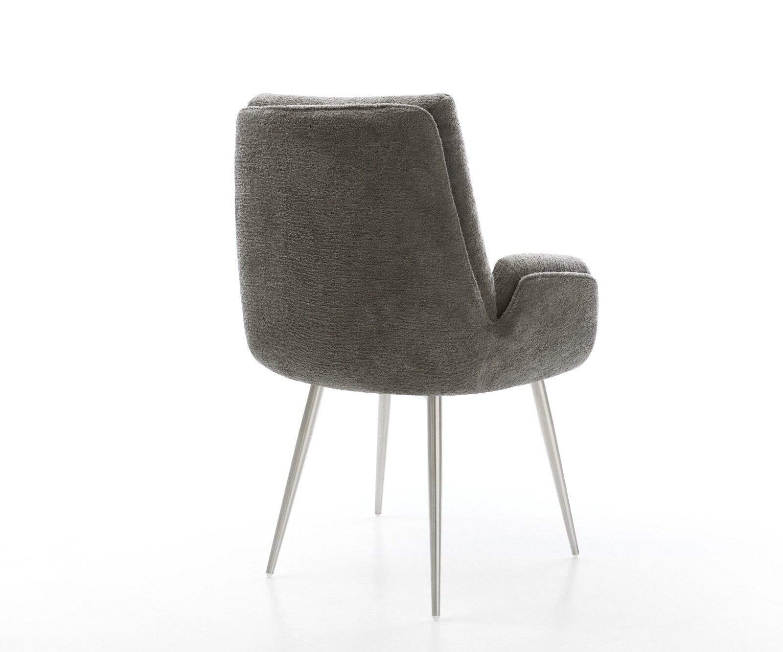 Esszimmerstuhl Clea-Flex Bouclé Soft Schlamm 4-Fuß konisch Edelstahl 4