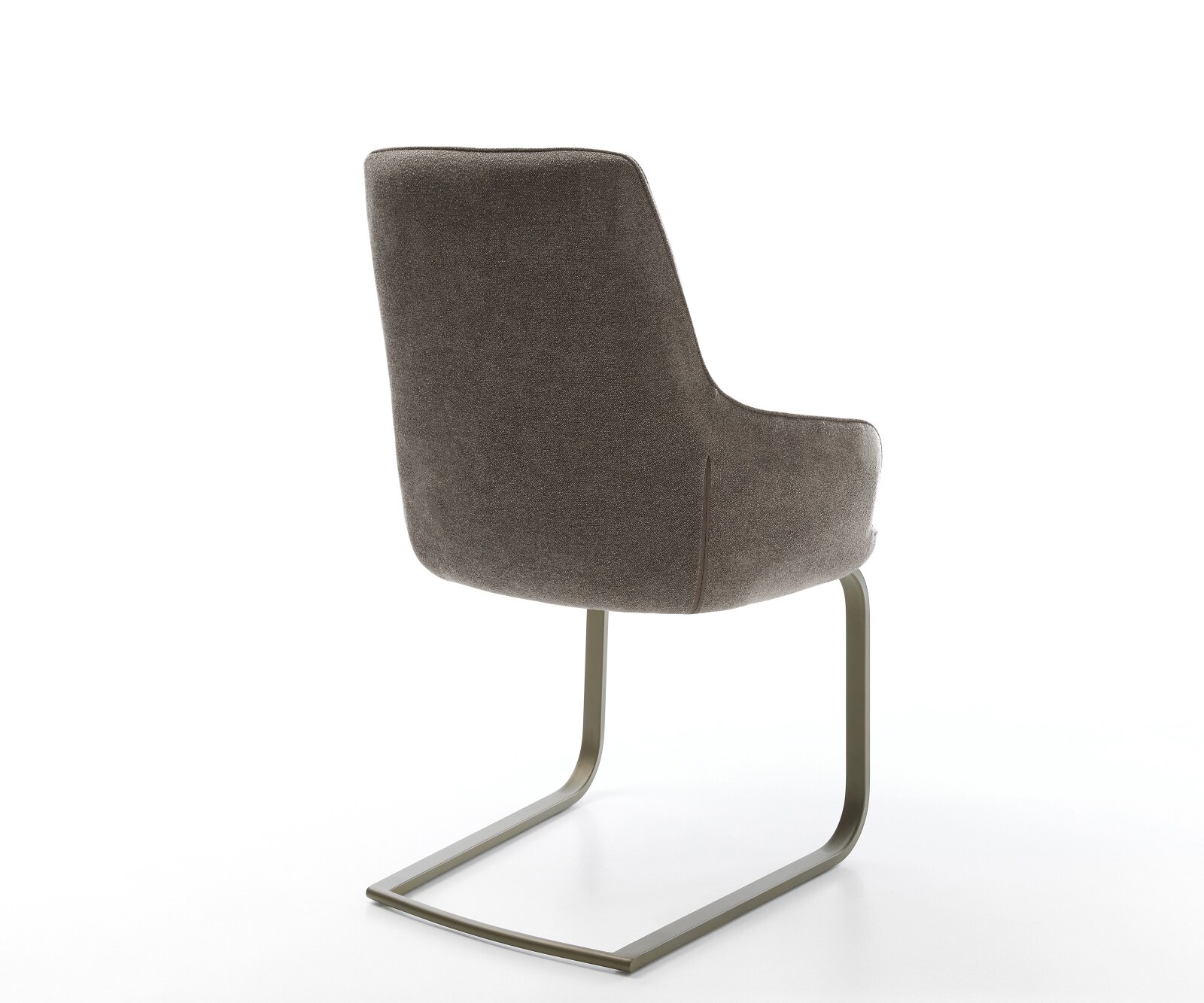 Freischwinger Zelia-Flex mit Armlehnen Strukturstoff Soft Taupe Freischwinger flach Effektfinish Titan Taschenfederkern 5