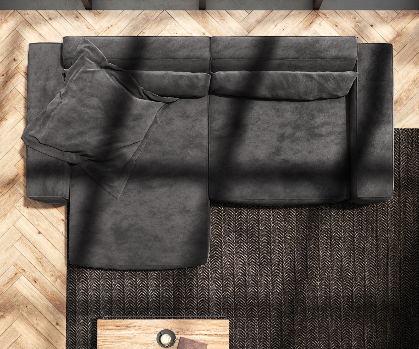 Ecksofa Sirpio XL 270x170 cm Mikrofaser Schwarz Recamiere variabel 8