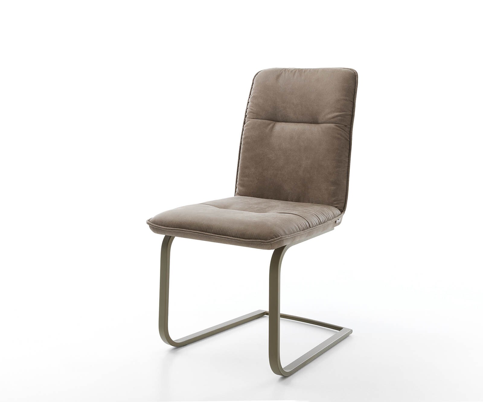 Schwingstuhl Vinjo-Flex Taupe Vintage Freischwinger flach Effektfinish Titan