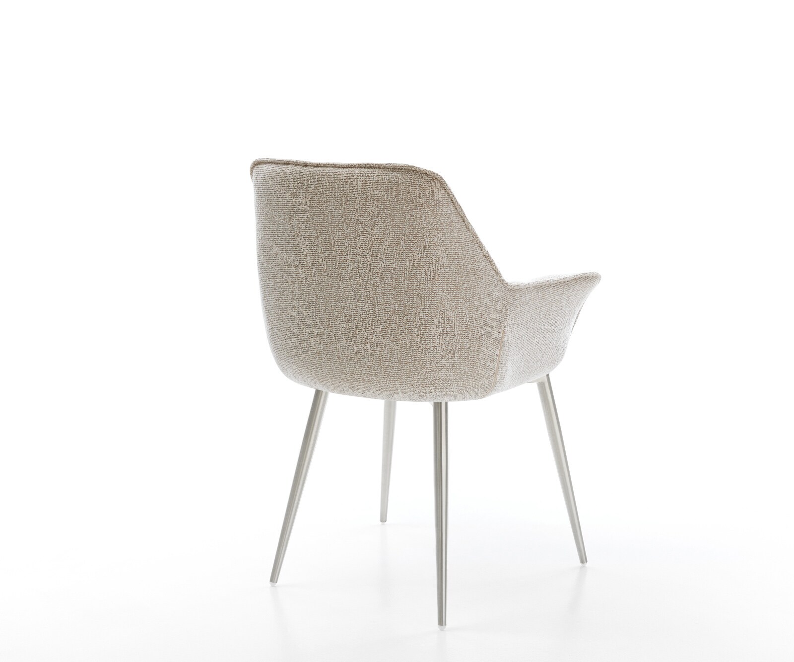 Esszimmerstuhl Kaira-Flex Webstoff Soft Beige 4-Fuß konisch Edelstahl 4