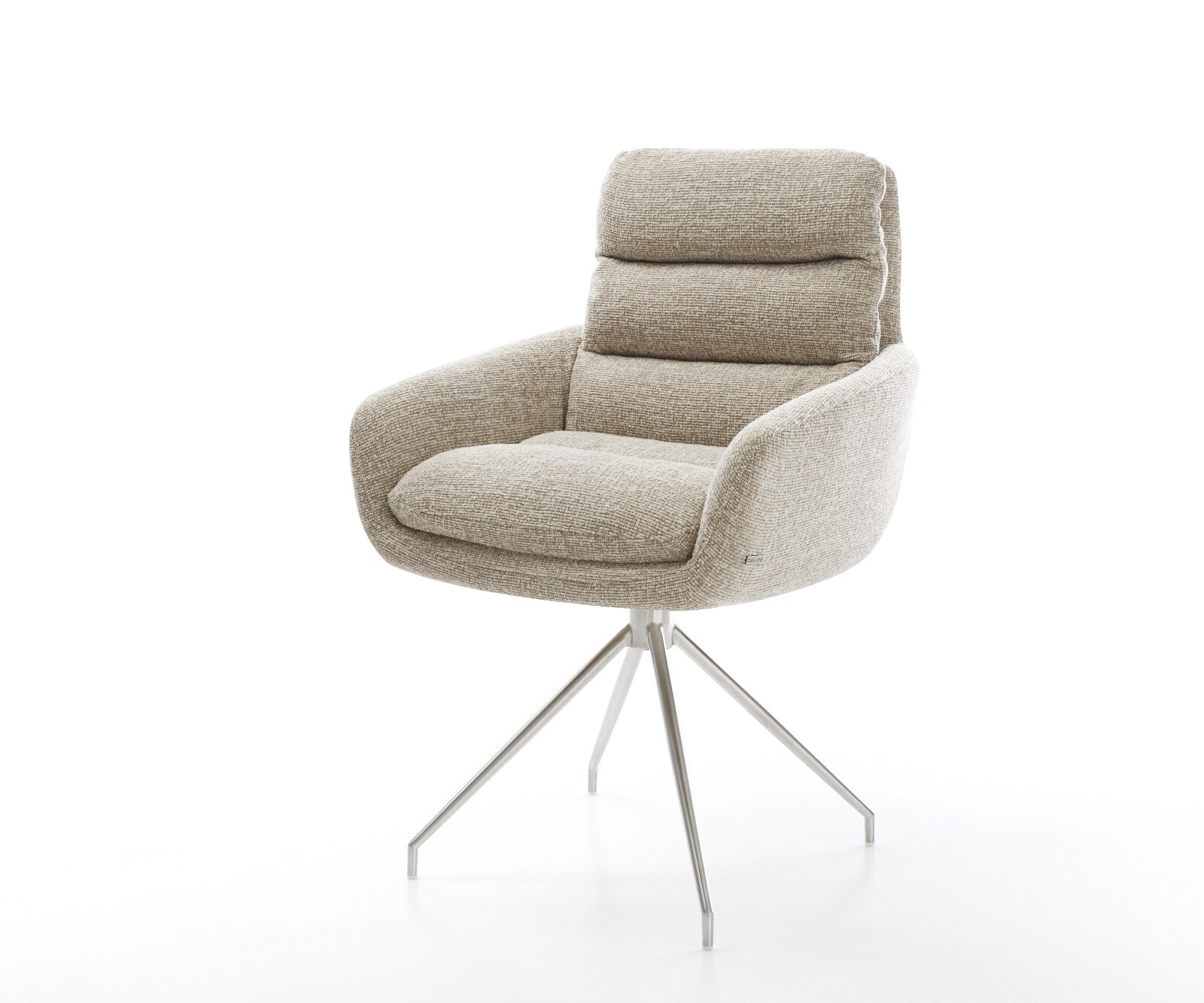 Esszimmerstuhl Abelia-Flex mit Armlehnen Webstoff Soft Beige Kreuzgestell k günstig online kaufen
