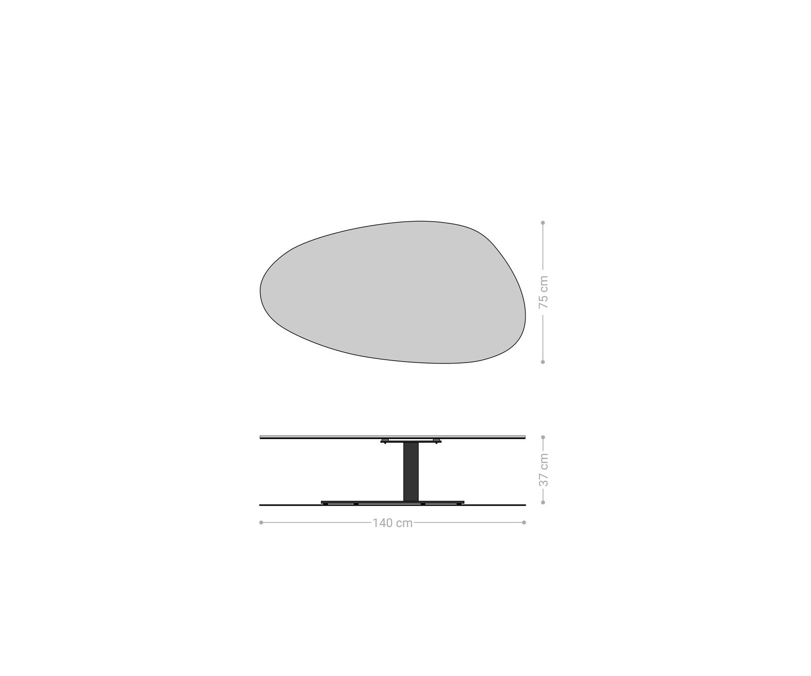 Couchtisch Edge Oval 140x75 cm Keramik Onyx Pearl Vibany Metall Schwarz 8