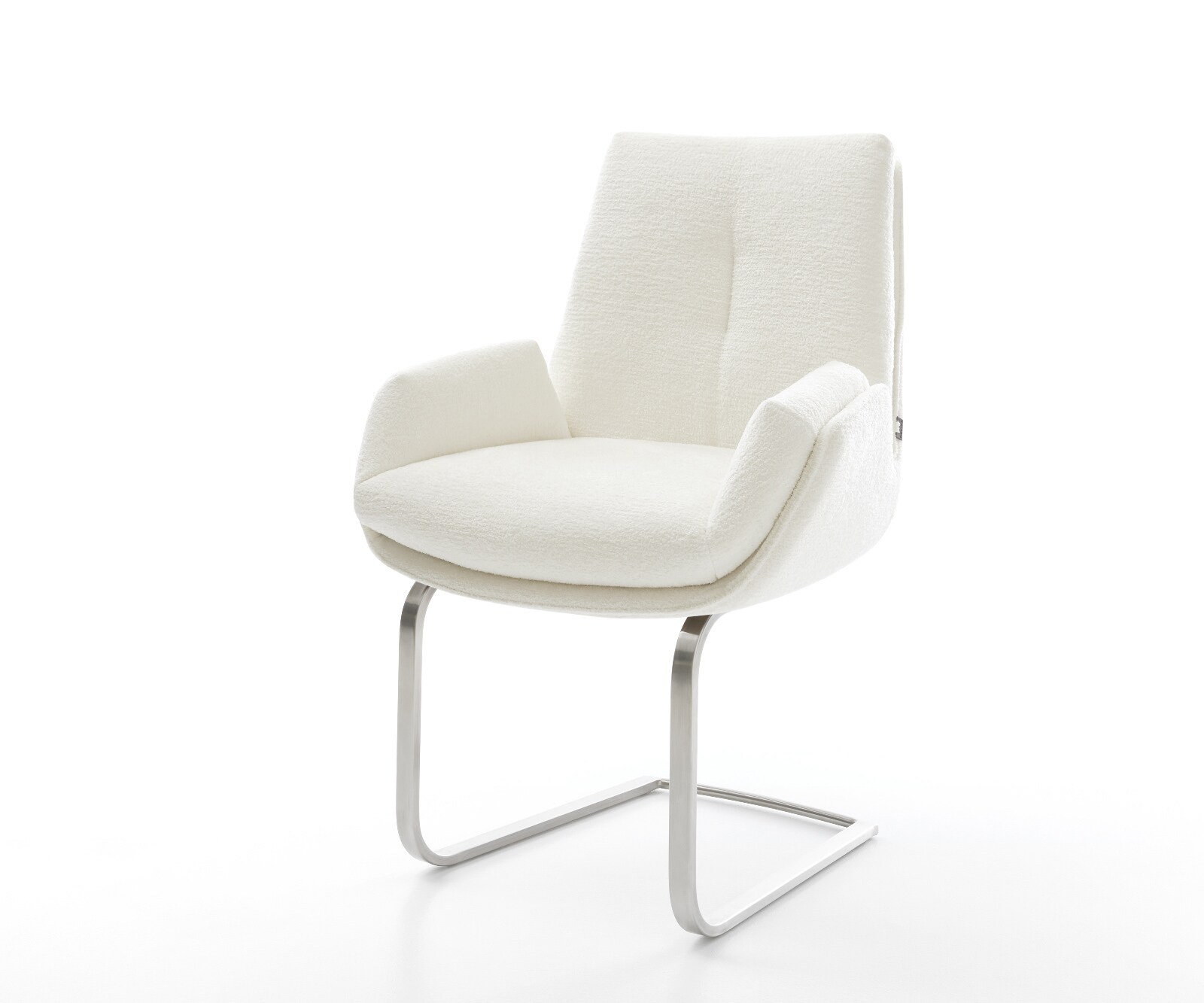 Freischwinger Clea-Flex Bouclé Soft Beige Freischwinger flach Edelstahl günstig online kaufen