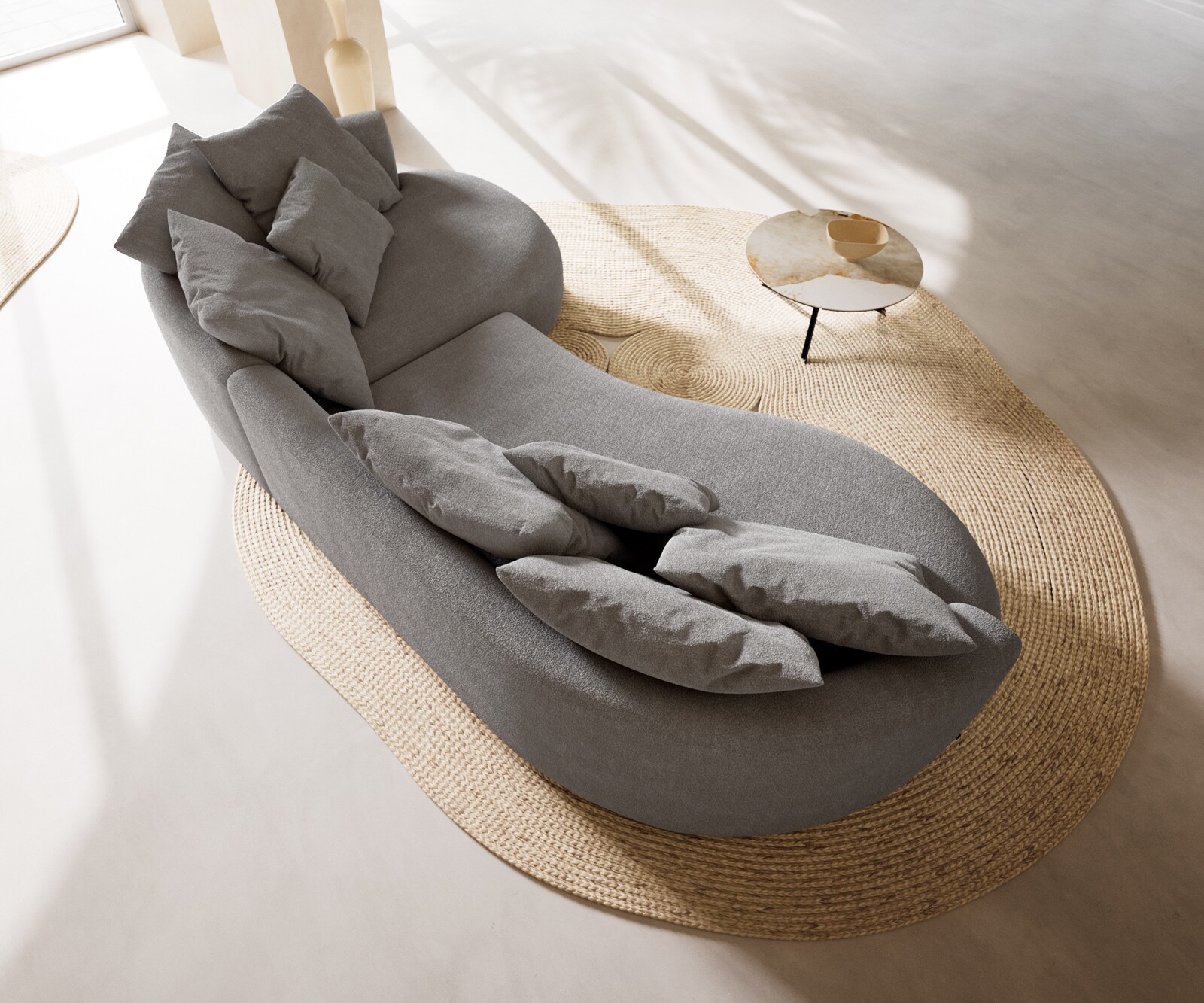 Big-Sofa Edina 330x170 cm Strukturstoff Soft Grau 5