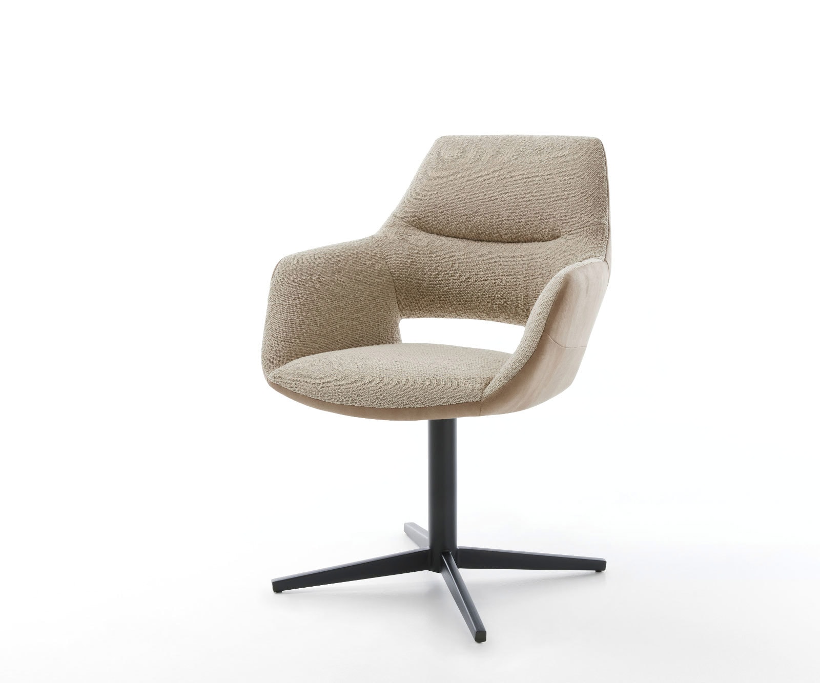 Drehstuhl Yago-Flex mit Armlehnen Materialmix Schlamm Fußkreuz Schwarz 360° drehbar Taschenfederkern Drehstuhl Yago-Flex mit Armlehnen Materialmix Schlamm Fußkreuz Schwarz 360° drehbar Taschenfederkern