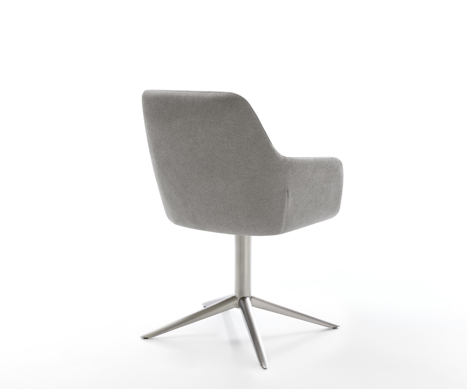 Drehstuhl Pejo-Flex Strukturstoff Soft Grau Fußkreuz Edelstahl 360° drehbar Wippfunktion Taschenfederkern 4