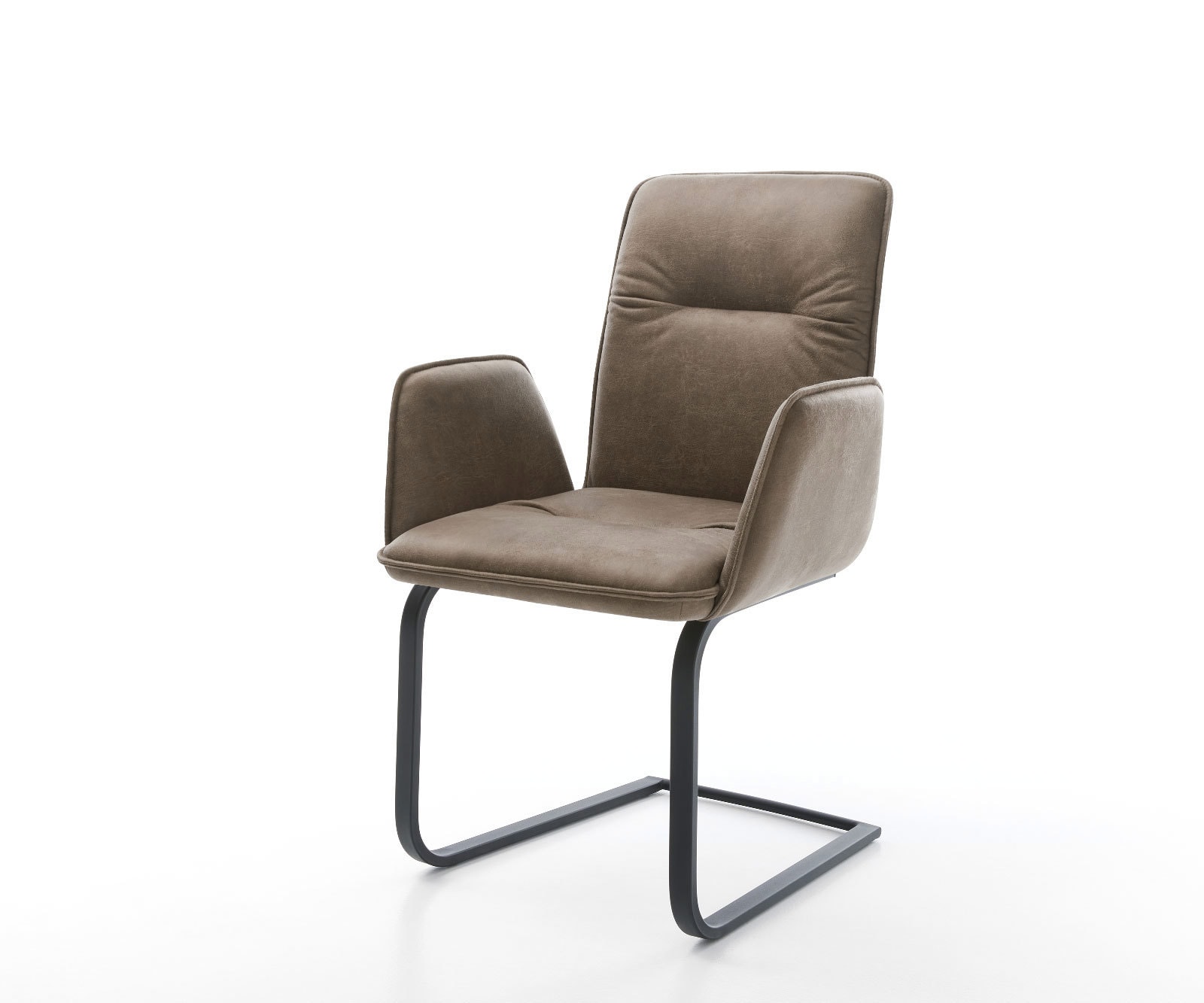 Freischwinger Vinja-Flex Mikrofaser Taupe Vintage Freischwinger flach Schwa günstig online kaufen