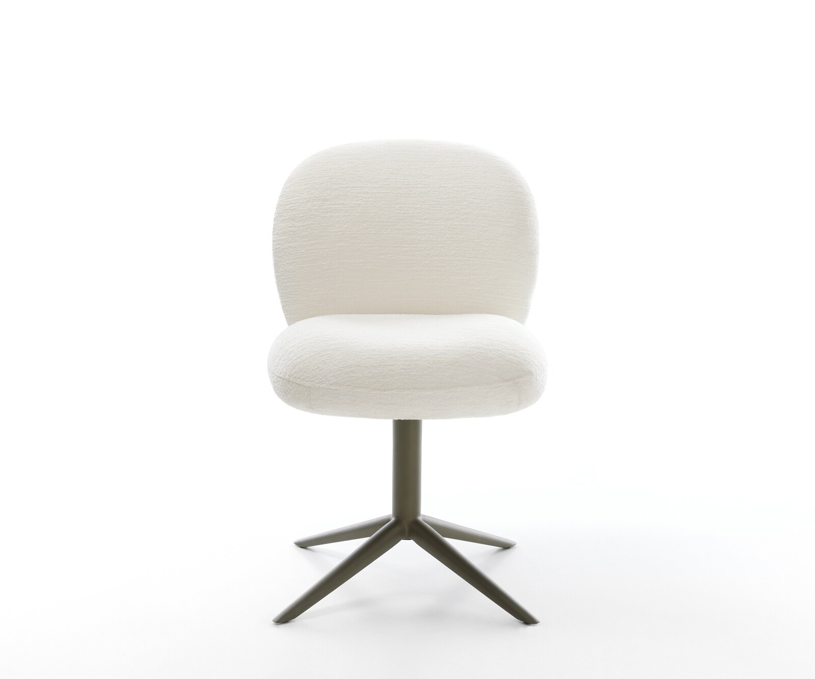 Drehstuhl Nube-Flex Bouclé Soft Beige Fußkreuz Effektfinish Titan 360° drehbar Wippfunktion Taschenfederkern 2