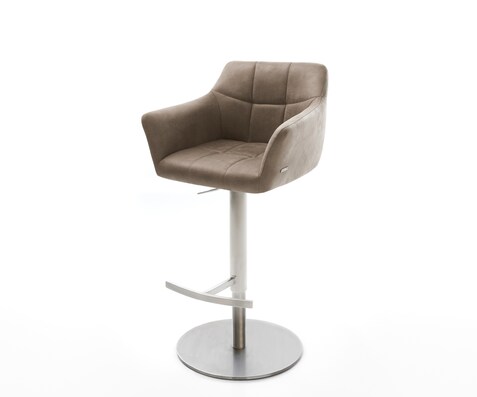 Barstuhl Yulo-Flex Vintage Taupe Drehfuß höhenverstellbar Edelstahl