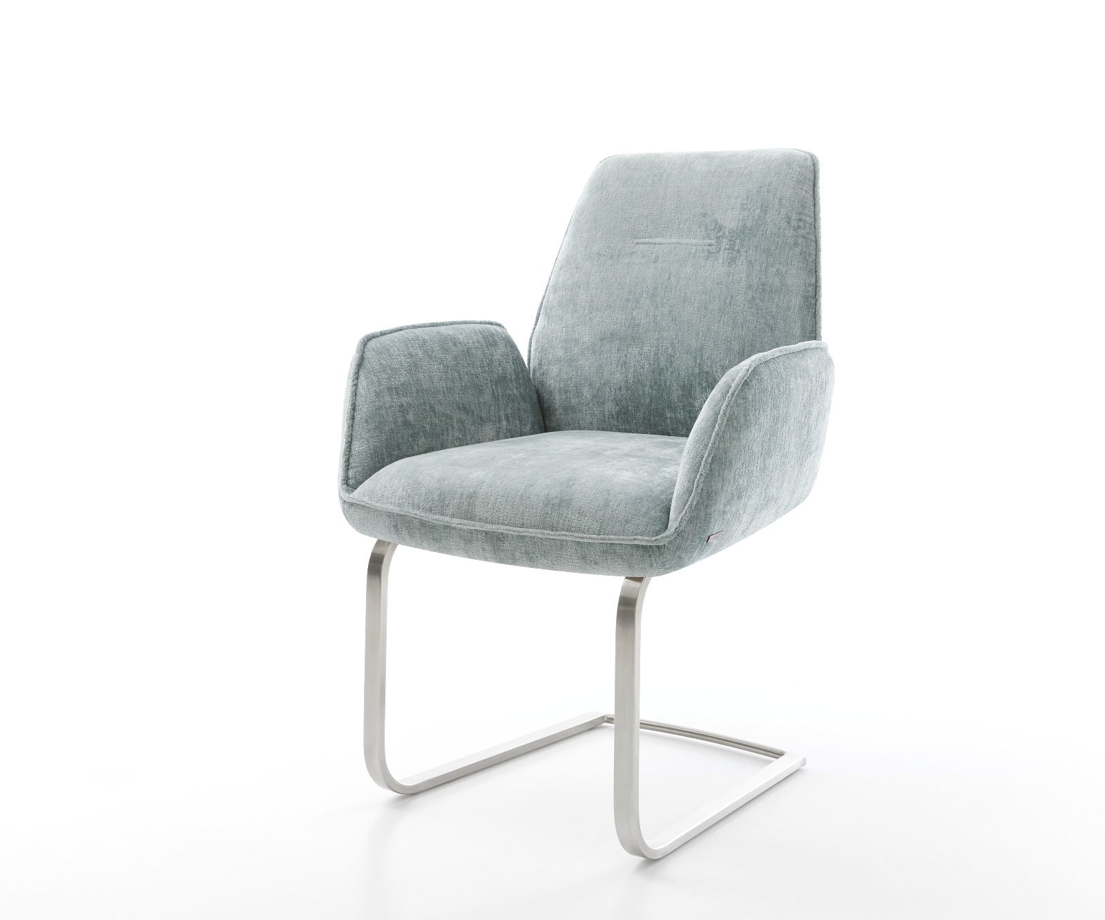 Freischwinger Zoa-Flex Chenille Pastellblau Freischwinger flach Edelstahl T günstig online kaufen