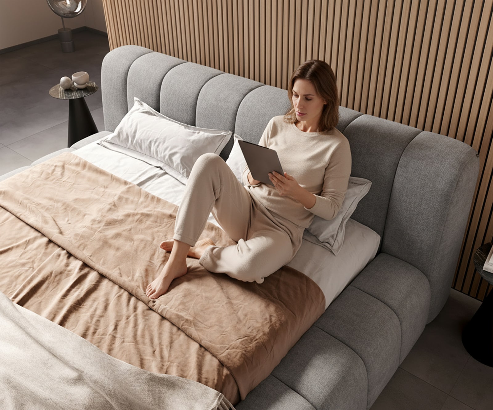 Polsterbettgestell Cutio 180x200 cm Strukturstoff Soft Grau 3 Polsterbettgestell Cutio 180x200 cm Strukturstoff Soft Grau 3