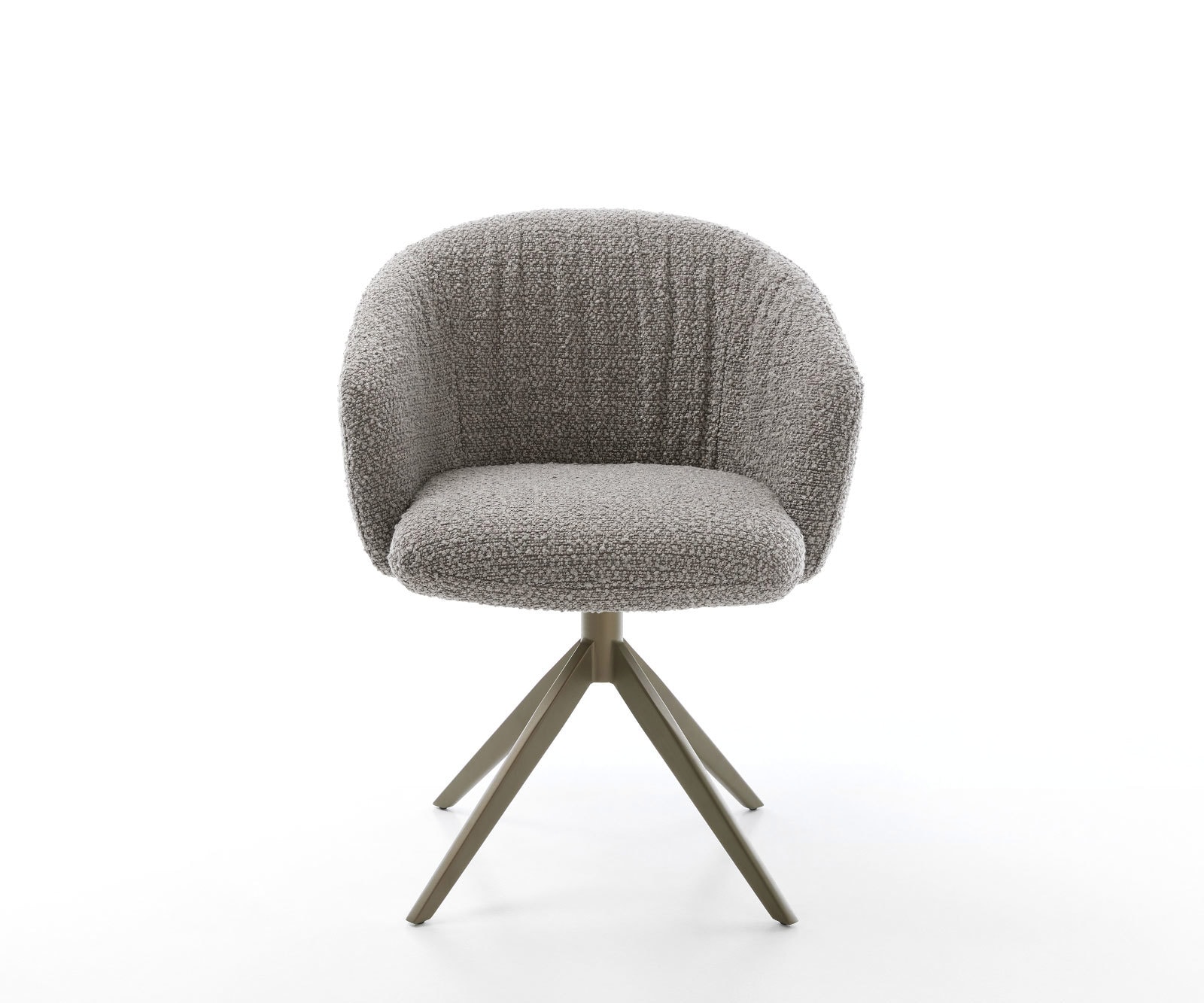 Drehstuhl Caja-Flex mit Armlehnen Bouclé Silbergrau Kreuzgestell breit Effektfinish Titan 360° drehbar Wippfunktion Taschenfederkern 2