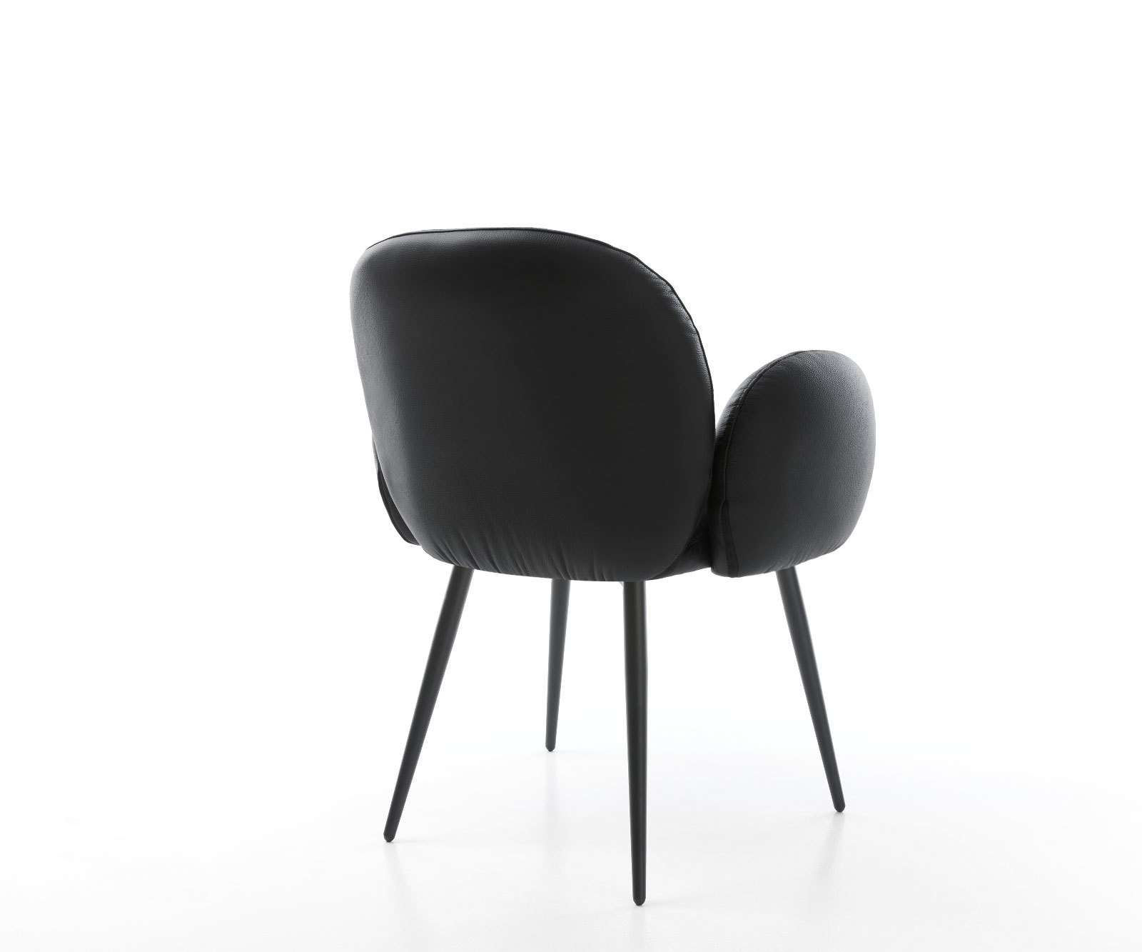 Esszimmerstuhl Nube-Flex mit Armlehnen Echt-Leder Schwarz 4-Fuß konisch Schwarz Taschenfederkern 4 Esszimmerstuhl Nube-Flex mit Armlehnen Echt-Leder Schwarz 4-Fuß konisch Schwarz Taschenfederkern 4