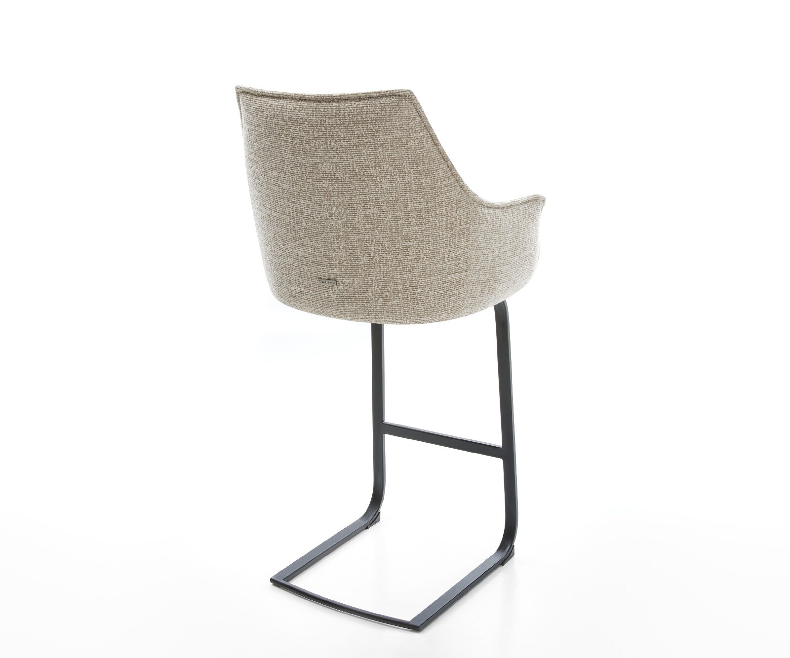 Barstuhl Alja-Flex Webstoff Soft Beige Freischwinger Flach Metall Schwarz Taschenfederkern 5