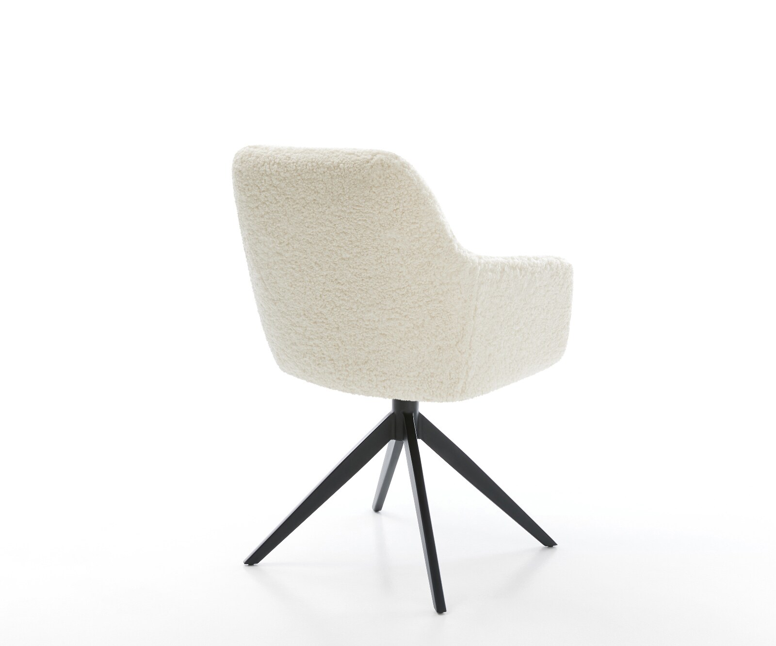 Drehstuhl Pejo-Flex Teddystoff Beige Kreuzgestell breit Schwarz 360° drehbar Wippfunktion Taschenfederkern 4