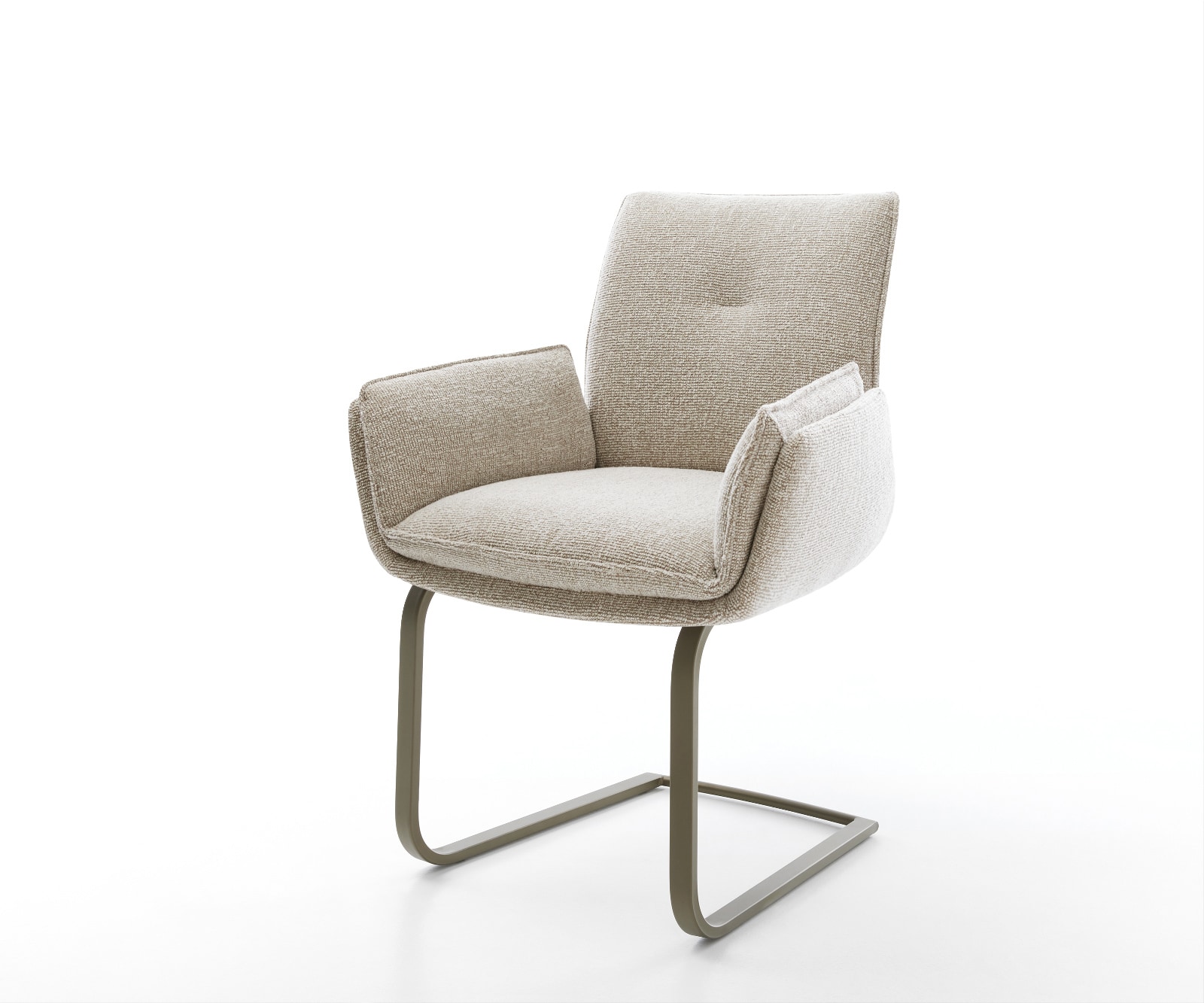 Freischwinger Nela-Flex Webstoff Soft Beige Freischwinger flach Effektfinish Titan