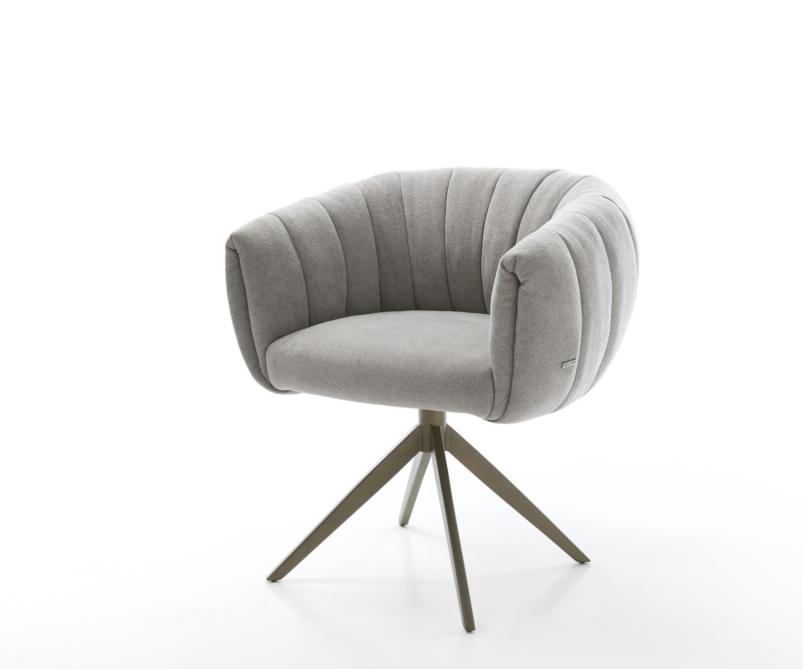 Drehstuhl Jada-Flex Strukturstoff Soft Grau Kreuzgestell breit Effektfinish Titan 360° drehbar Wippfunktion Taschenfederkern 1