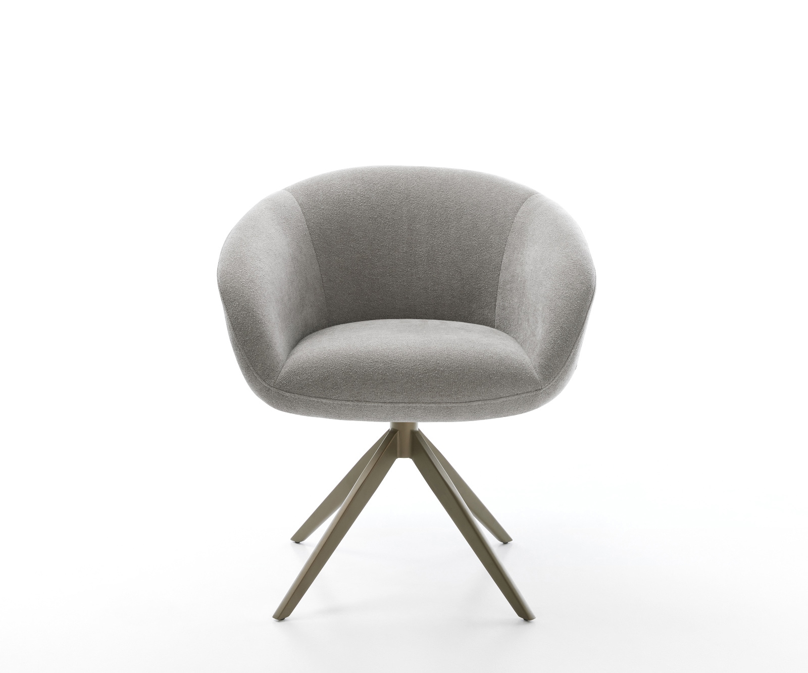 Drehstuhl Vinka-Flex mit Armlehnen Strukturstoff Soft Grau Kreuzgestell breit Effektfinish Titan 360° drehbar Wippfunktion Taschenfederkern 1