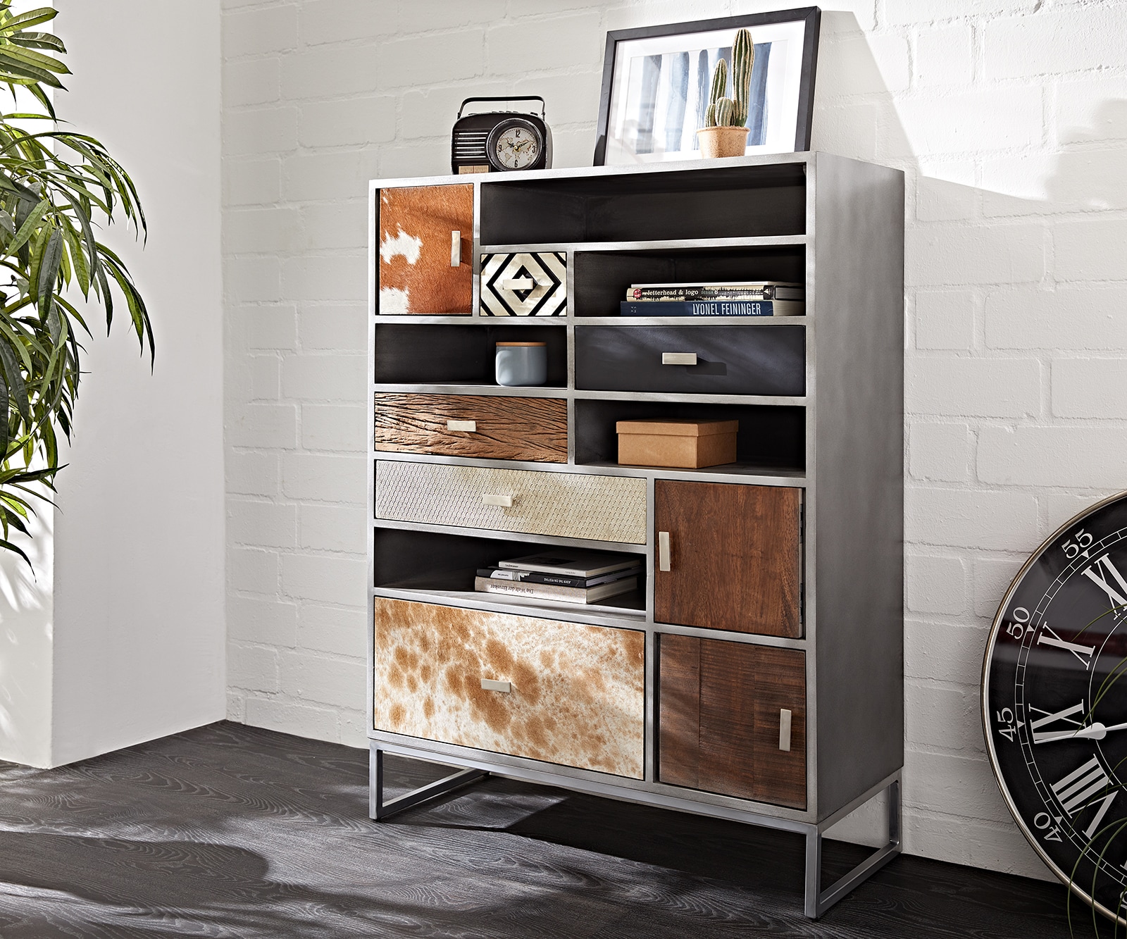 Highboard Multi-Drawer 100x130 Material Mix Anrichte 1 Highboard Multi-Drawer 100x130 Material Mix Anrichte 1