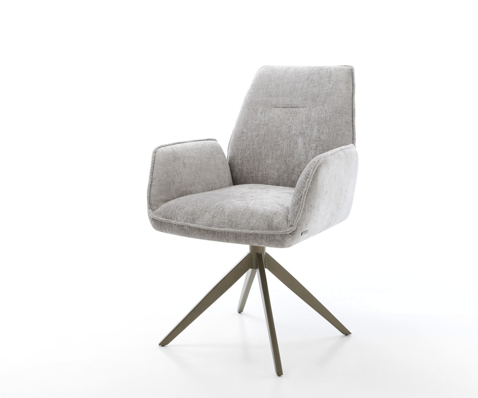 Drehstuhl Zoa-Flex Chenille Silbergrau Kreuzgestell breit Effektfinish Titan 360° drehbar Wippfunktion Taschenfederkern Drehstuhl Zoa-Flex Chenille Silbergrau Kreuzgestell breit Effektfinish Titan 360° drehbar Wippfunktion Taschenfederkern